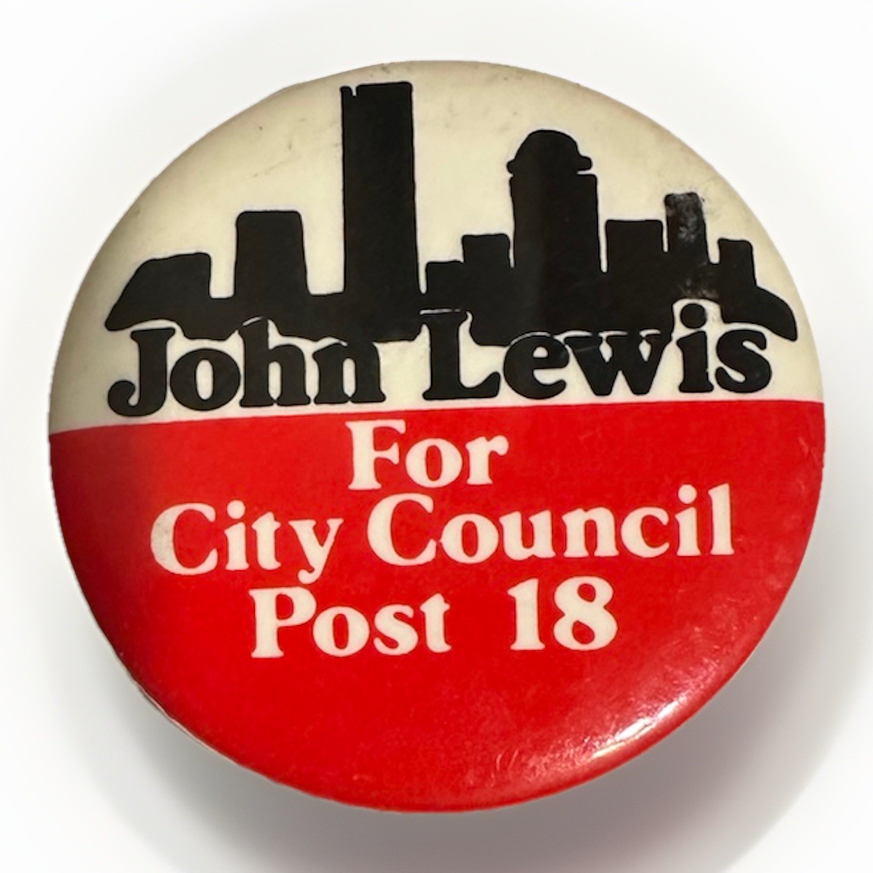 RARE VINTAGE 1981 JOHN LEWIS FOR ATLANTA CITY COUNCIL PINBACK BUTTON CAMPAIGN