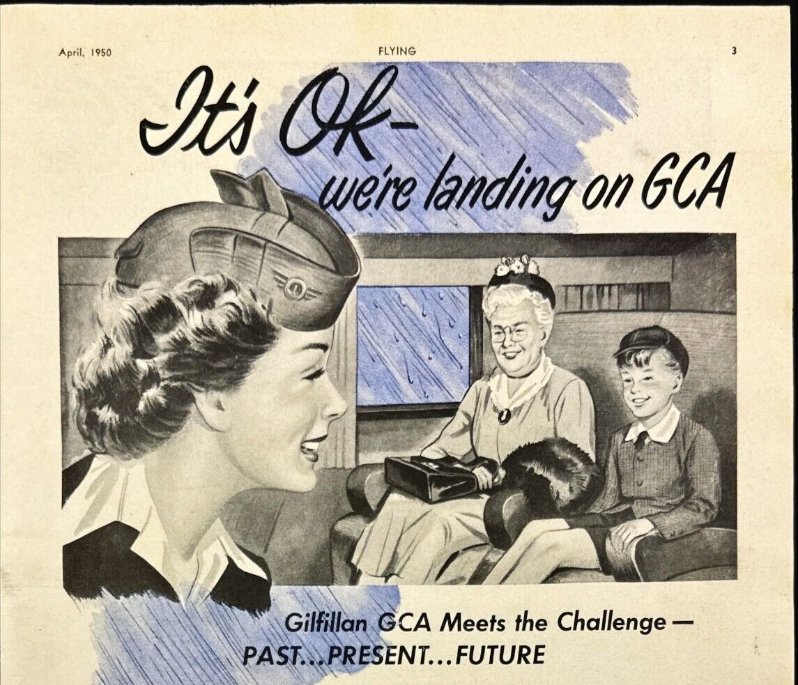 Gilfillan GCA Ground Controlled Approach Los Angeles CA Vintage Print Ad 1950