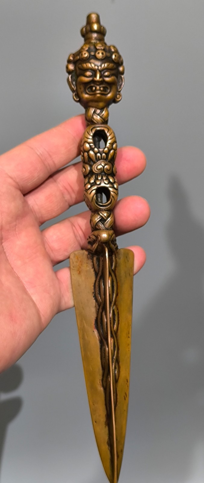 Wonderful Real Tibet Vintage Old Buddhist Alloy Copper Phurba Purba Vajrakilaya