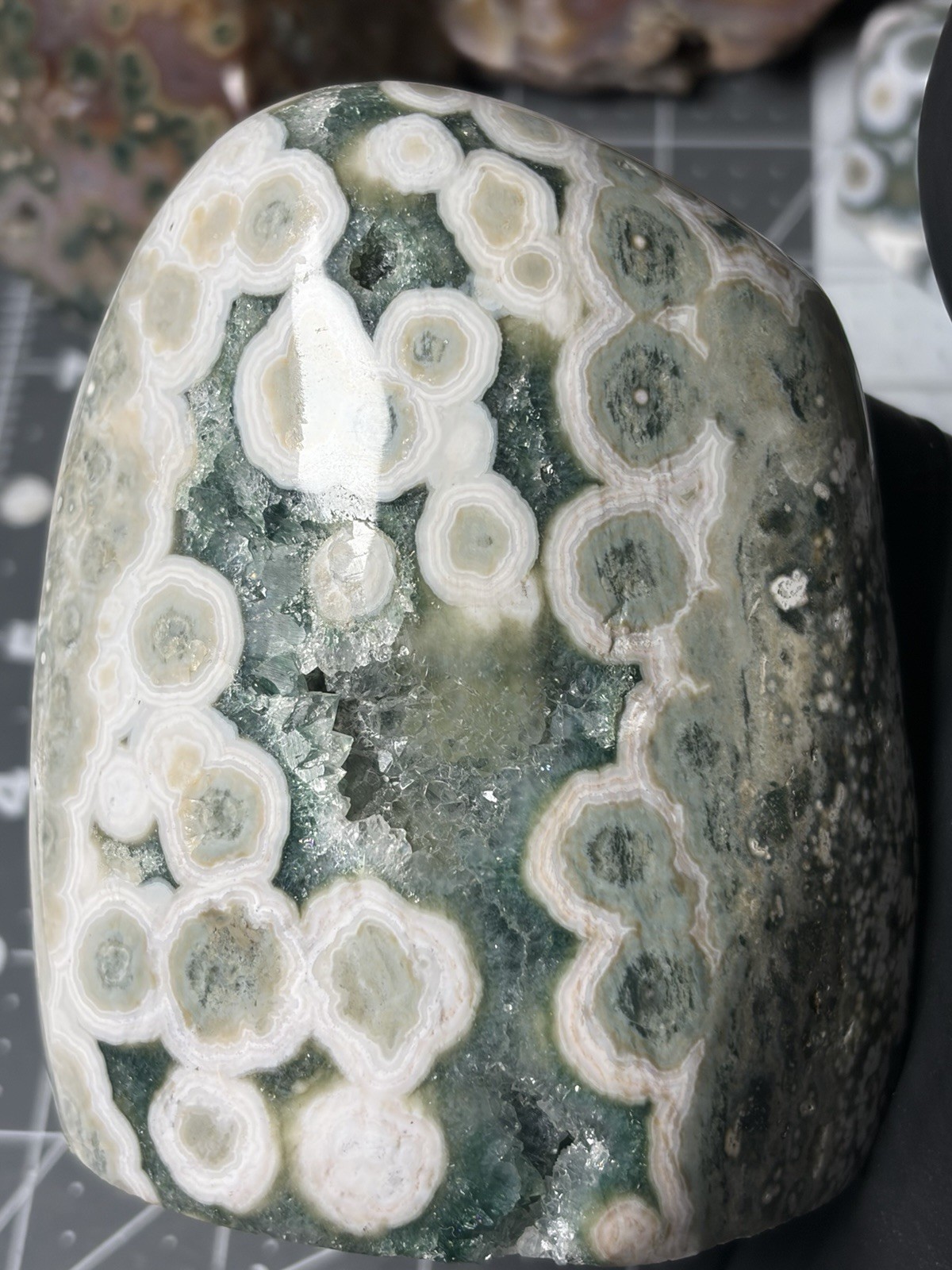 Excellent Ocean Jasper Old Stock Free Form Druzy Orbs 