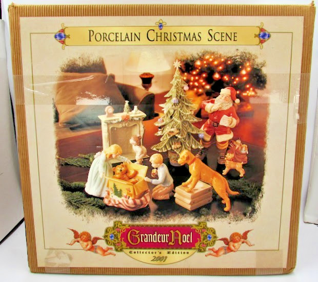 Vintage Grandeur Noel Collector\'s Edition 2001 Porcelain Christmas Scene in Box