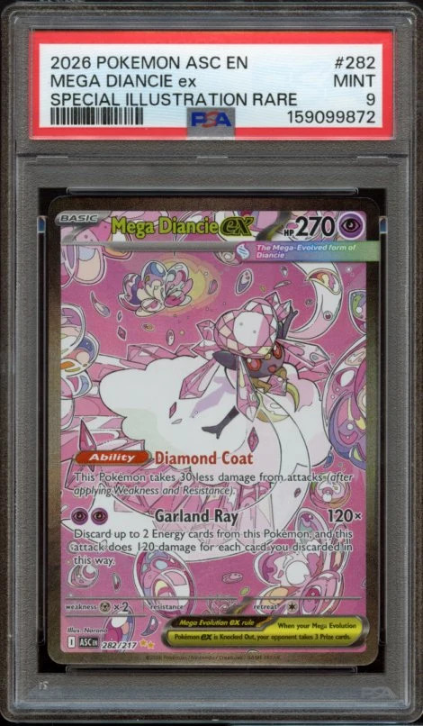 PSA 9 | Mega Diancie ex #282 Mint Graded Card