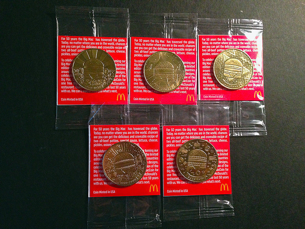 McDonalds Big Mac 50th Anniversary MacCoin Complete Set