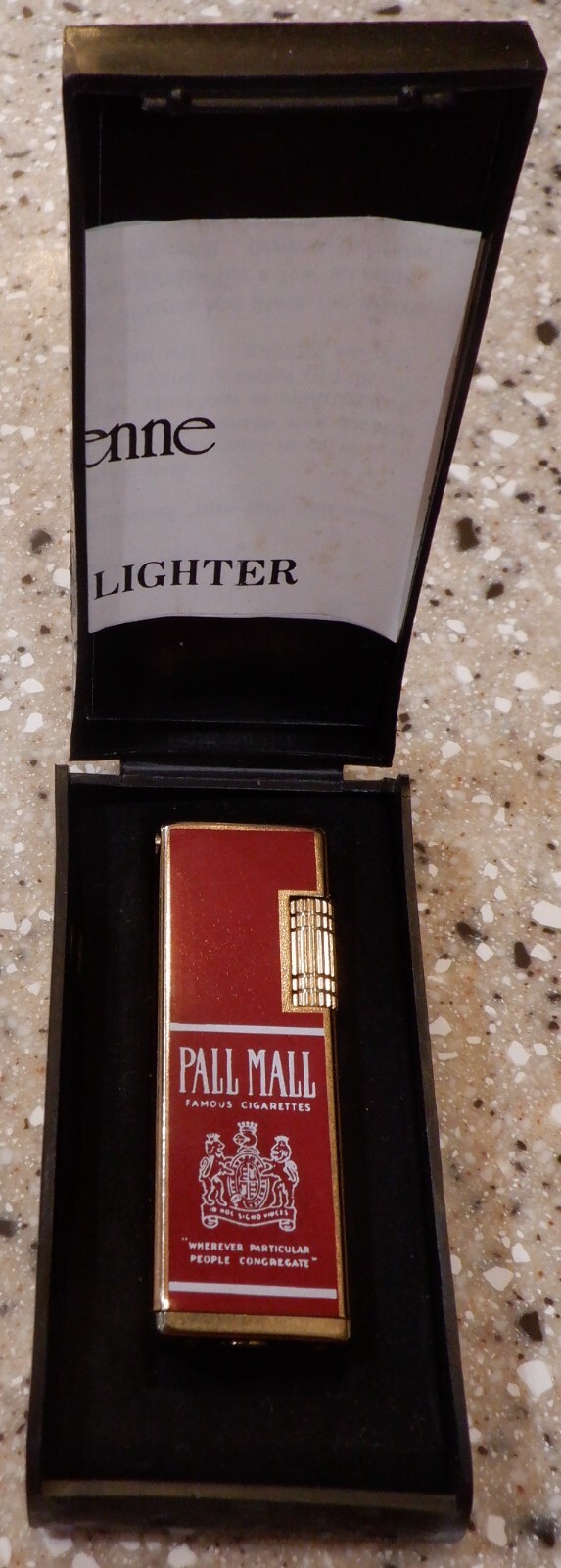 Vintage Lucienne Gas Butane Lighter Advertising Pall Mall Cigarette Original Box