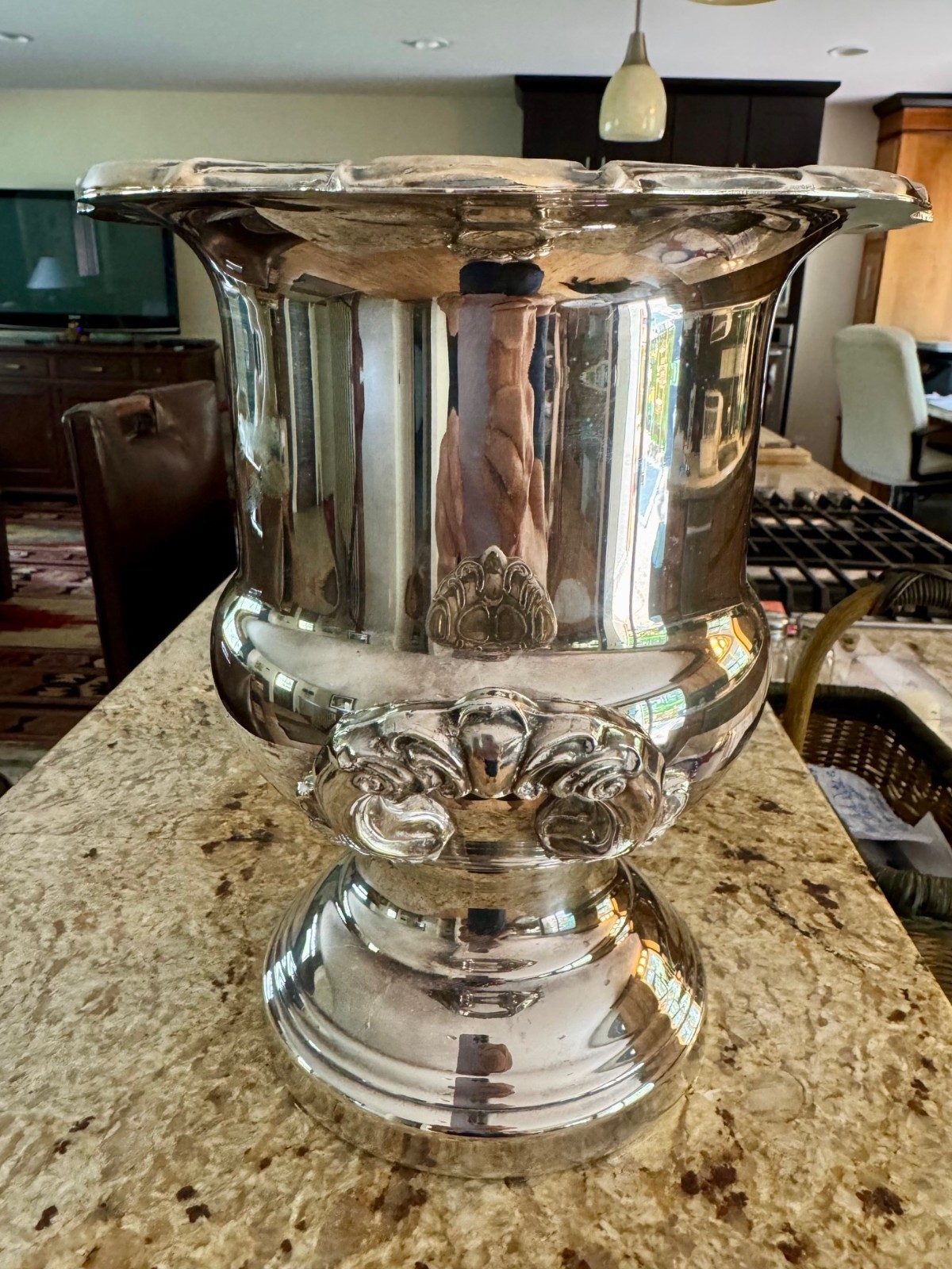 Silverplate Handled Pedestal Champagne Ice Bucket