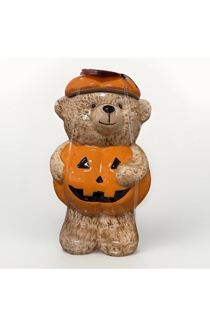 New Halloween Creepy Critters Pumpkin Teddy Bear Cookie Jar 10\ New Halloween Creepy Critters Pumpkin Teddy Bear Cookie Jar 10\