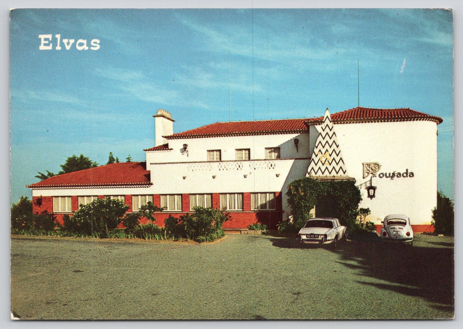 Pousada Santa Luzia Hotel Volkswagen Beetle Elvas Portugal Postcard
