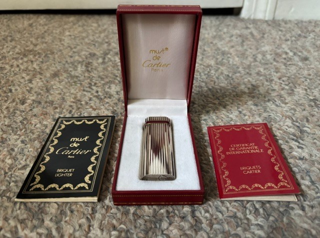 1980\'s Cartier Lighter in Original Box & Verification