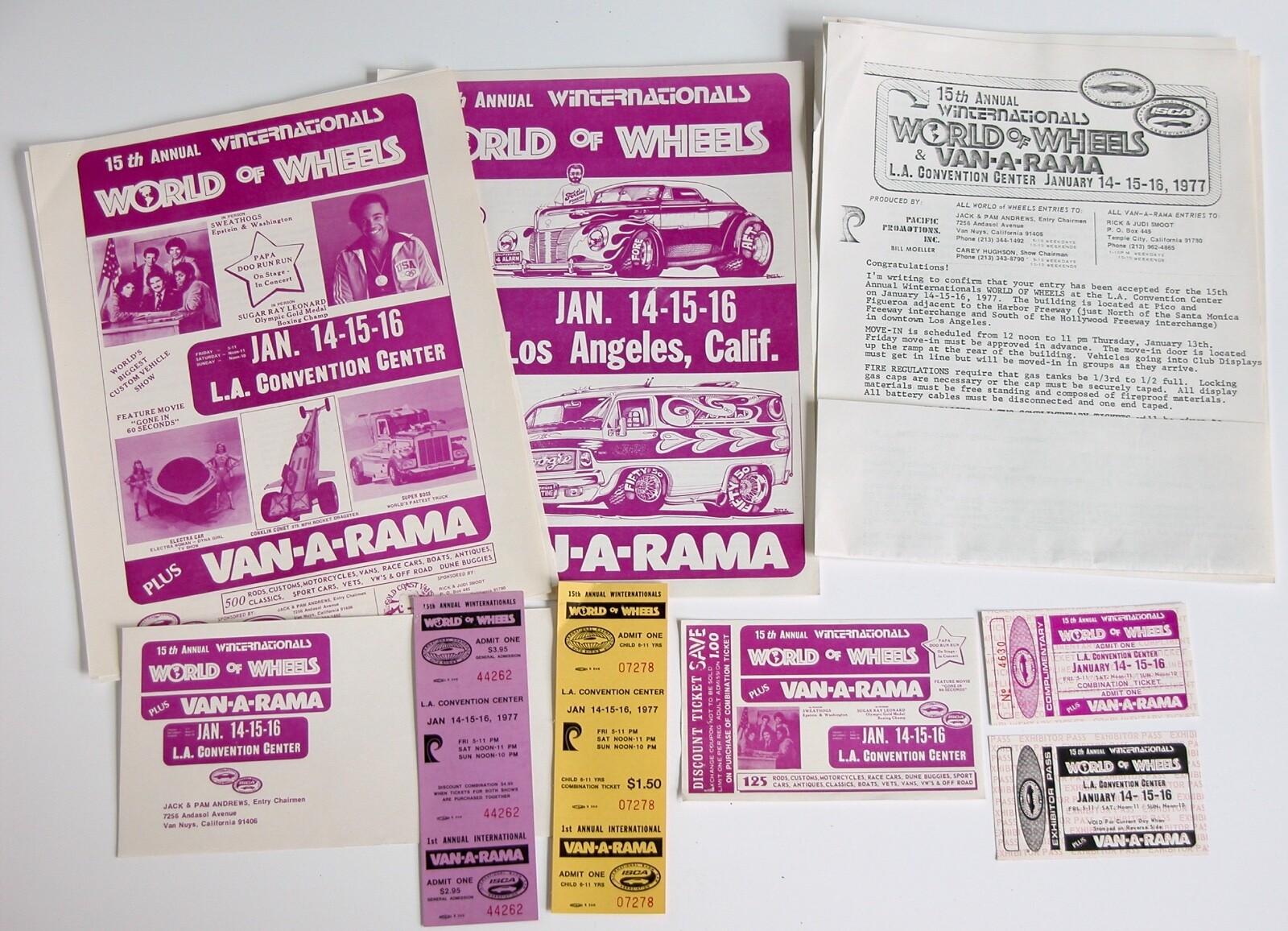 Vtg 70s Car Show Hotrod World of Wheels VAN-A-RAMA Event Pass Ticket Lot NOS Vtg 70s Car Show Hotrod World of Wheels VAN-A-RAMA Event Pass Ticket Lot NOS