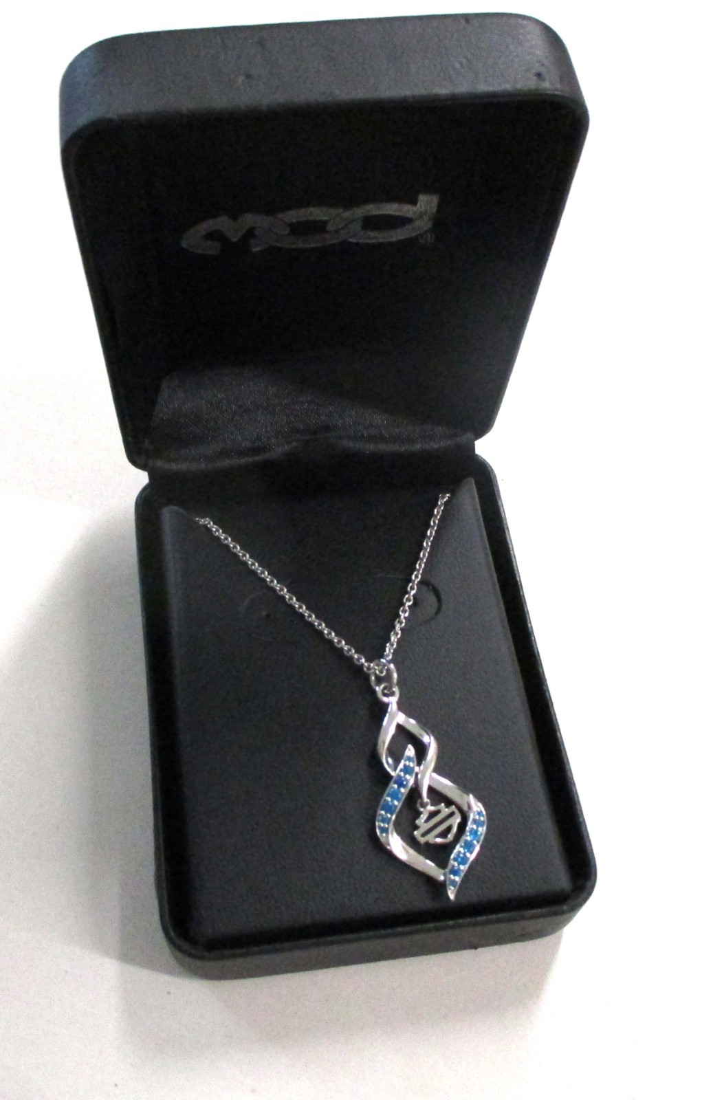OFFICIAL HARLEY DAVIDSON STERLING WOMEN\'S INTERLOCK BLUE STONE PENDANT