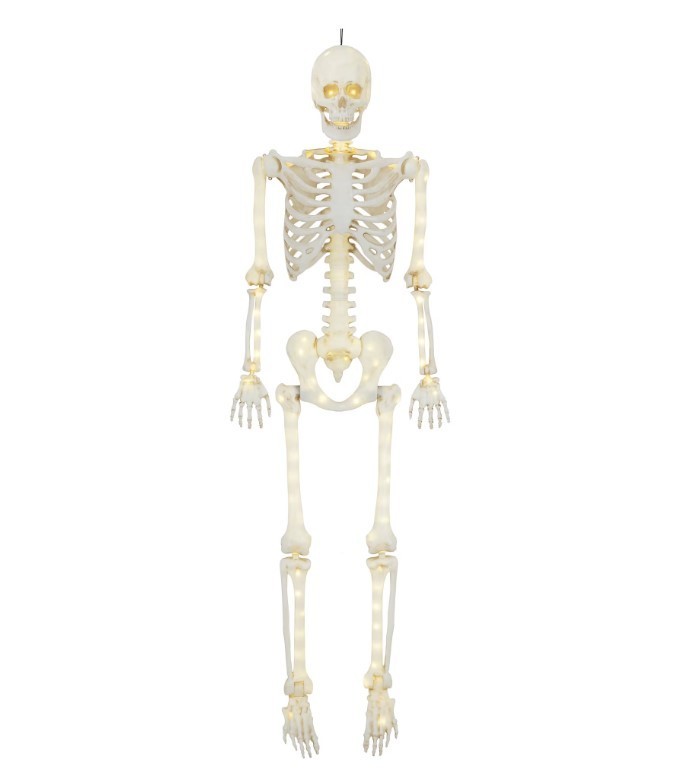 Way To Celebrate 5 ft Poseable LED Illuminated Skeleton Halloween Decoration