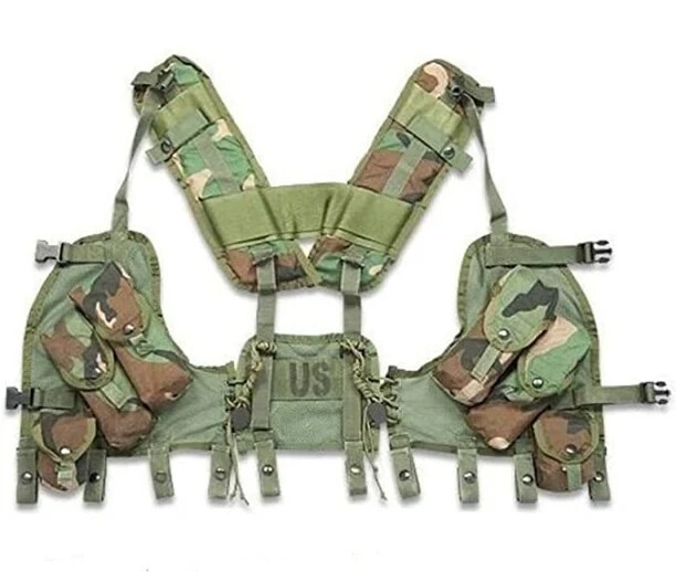 USGI Military Enhanced Tactical Load Bearing Vest Woodland 8415-01-296-8878