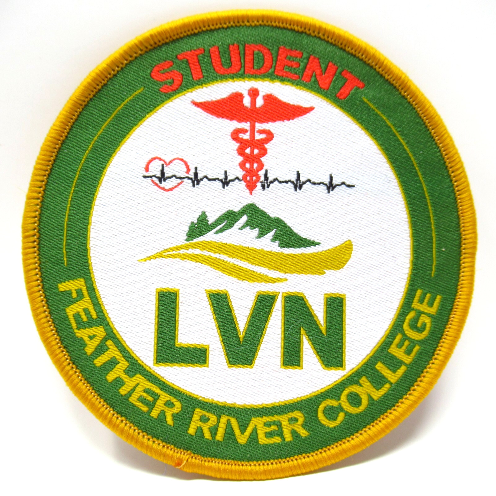 Feather River College LVN Student Patch Nursing Medical Heartbeat Emblem