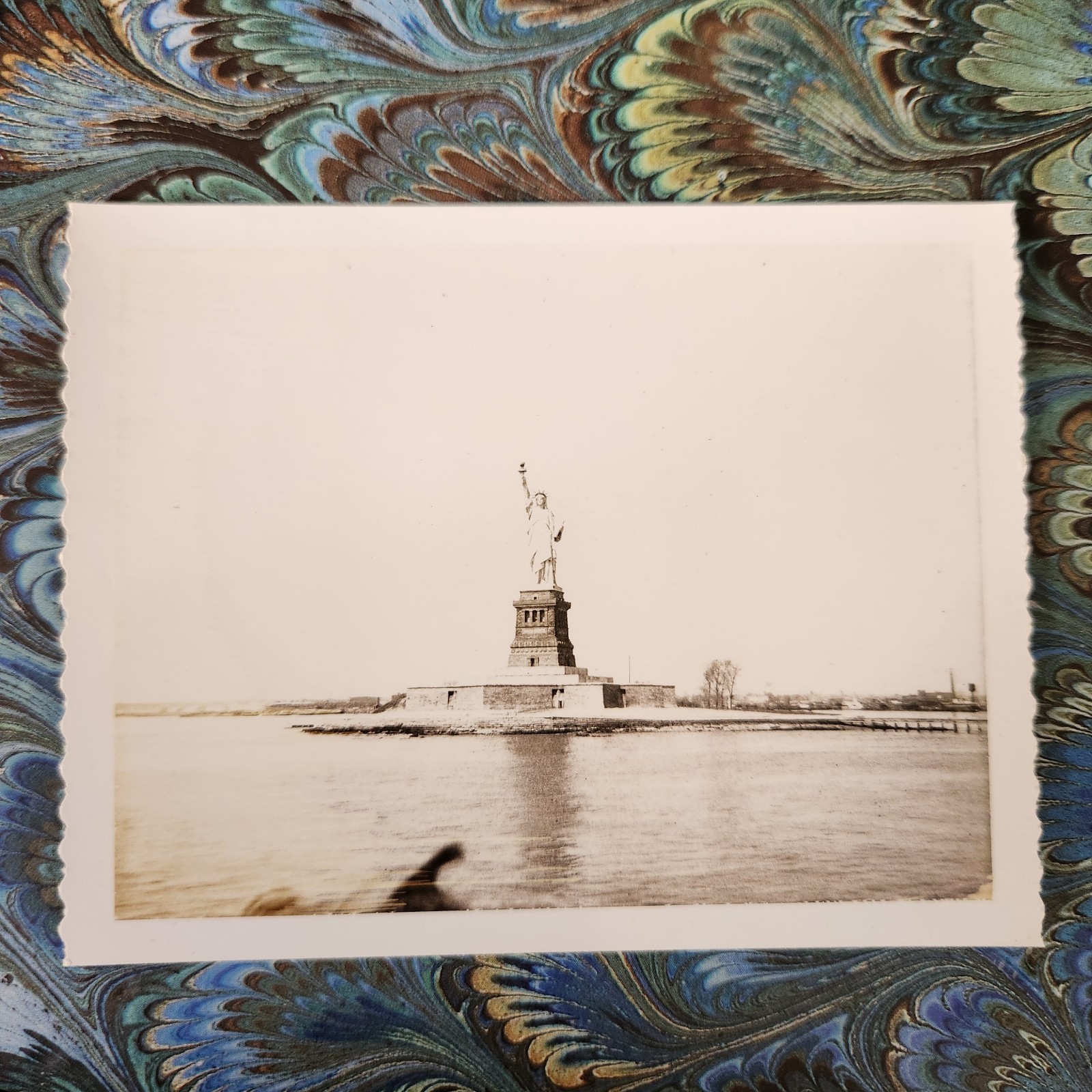 VTG 60s Polaroid Snapshot Photo Statue Of Liberty New York NY Americana