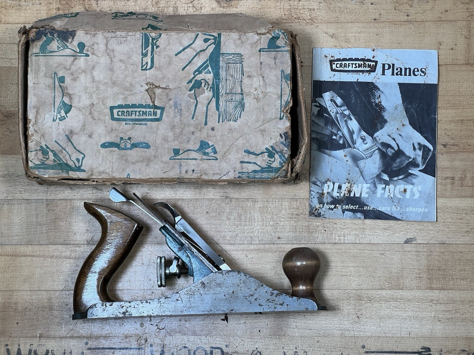 Vtg Craftsman 37054 Wood Plane 9-1/2\ Vtg Craftsman 37054 Wood Plane 9-1/2\