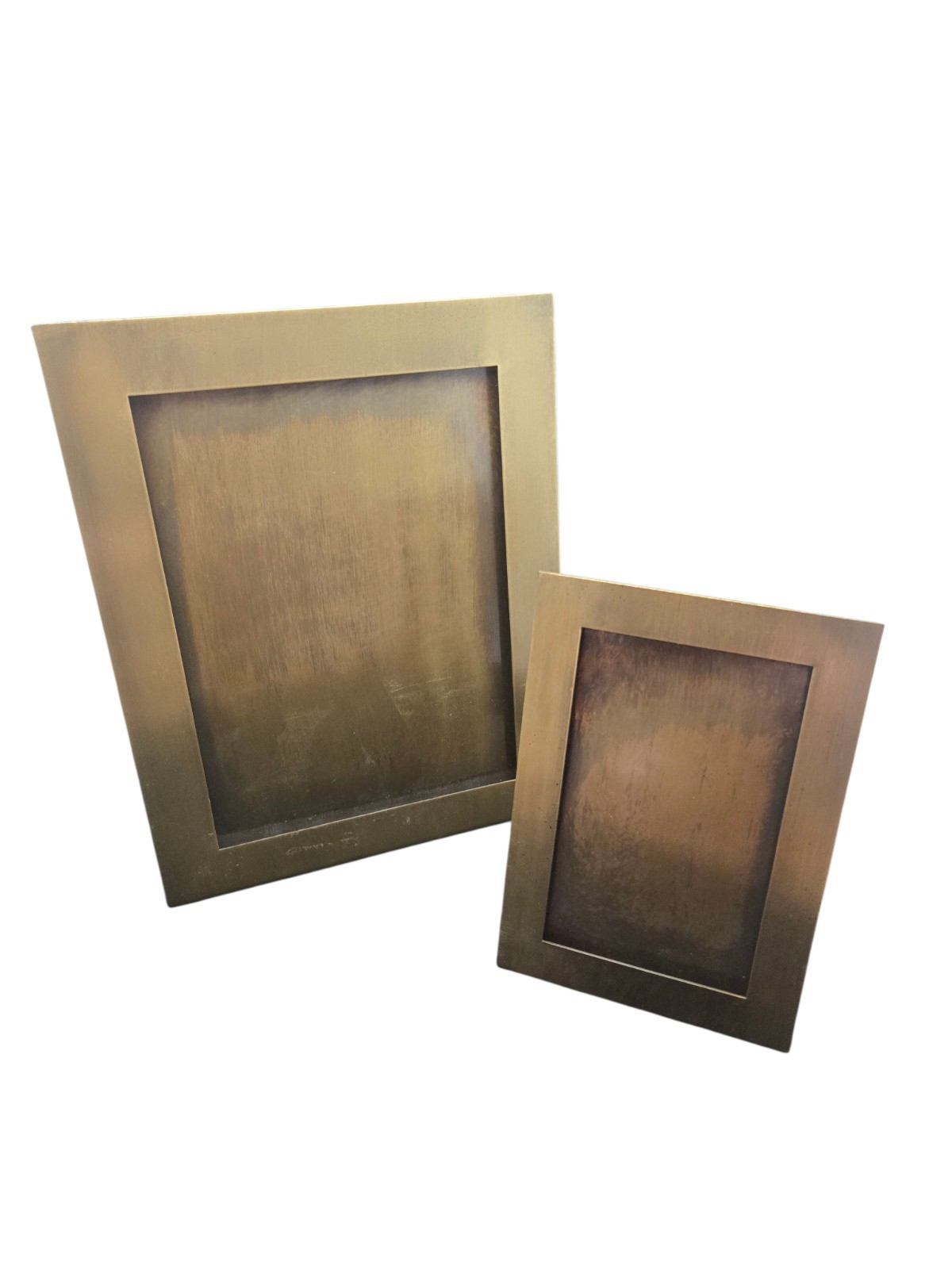 Antique Roycroft Arts & Crafts Solid Brass Desk Frames – Rare Matching Graduated
