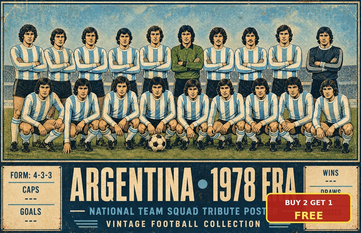 Argentina Football Squad Victory Championship Board Fans Sign Metal Tin Plaque