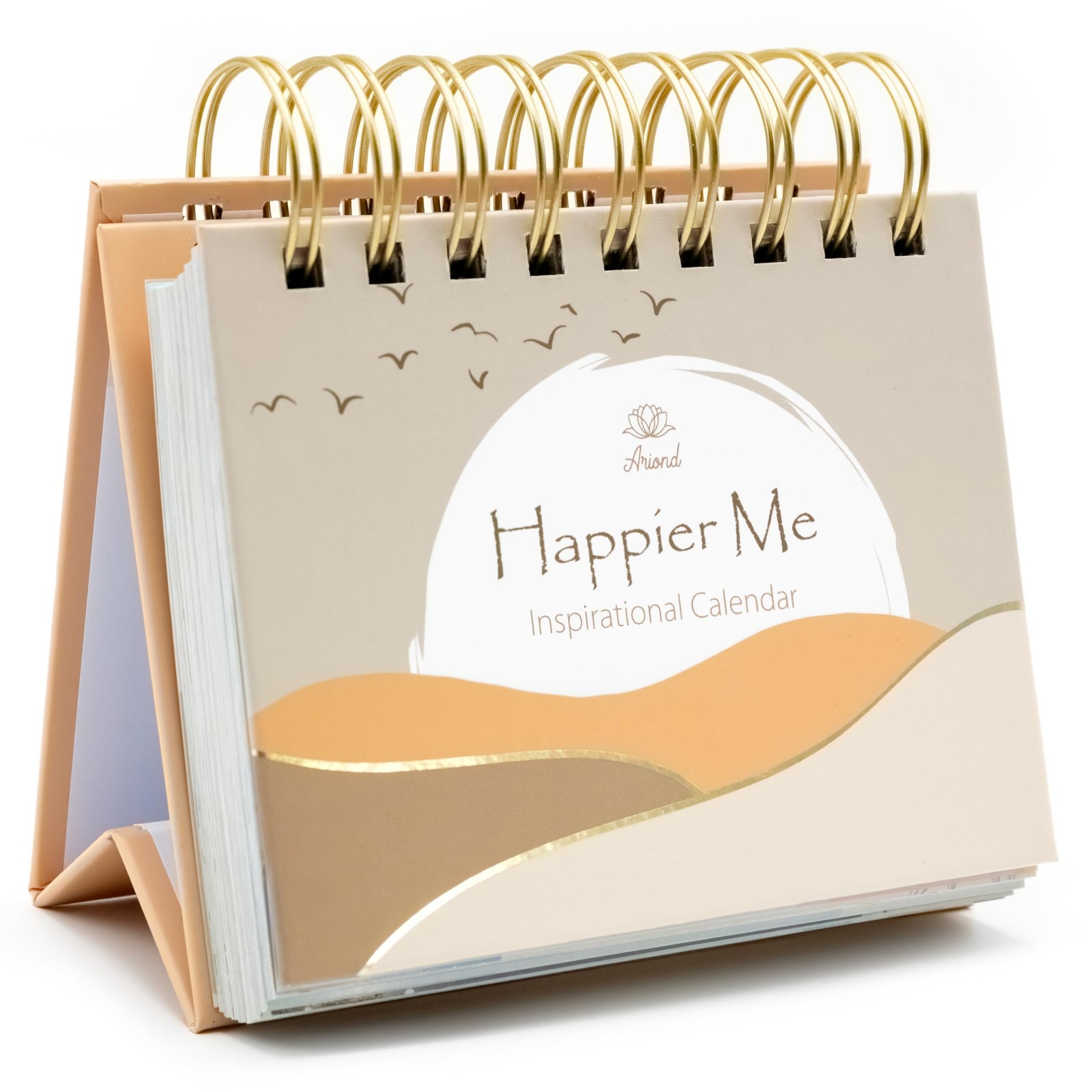Happier Me - Peach Daily Affirmation Calendar with Inspirational Quotes