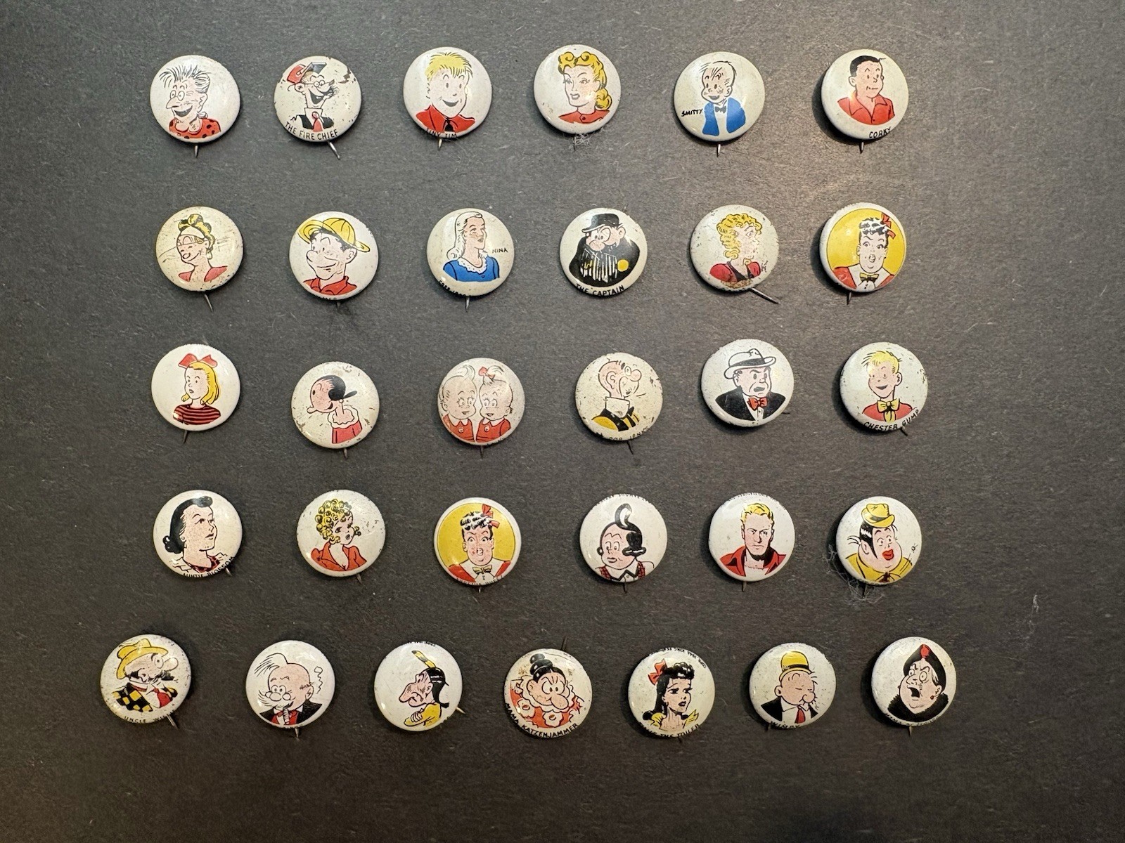 31 Different Vintage 1940s Kellogg Pep Pin backs Plus 3 Extra