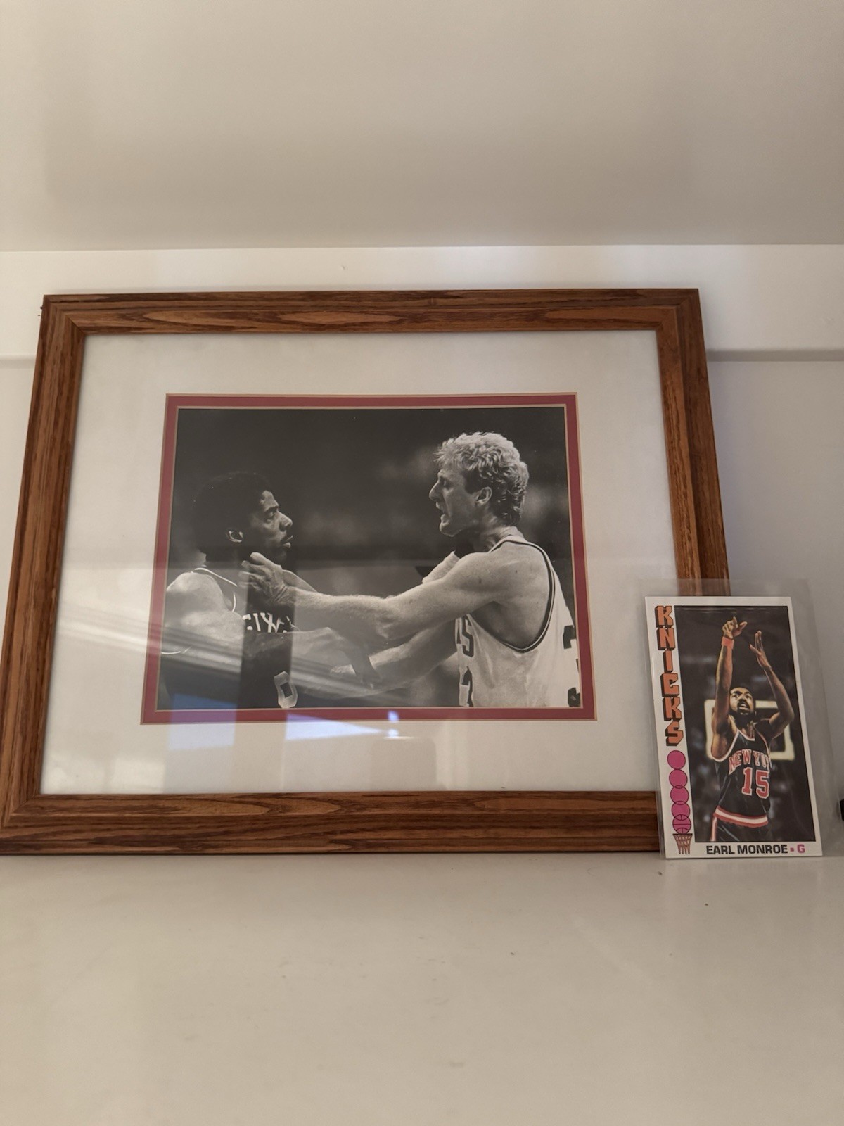 Larry Bird with Julius Erving 1984 Photo Excellent Condition