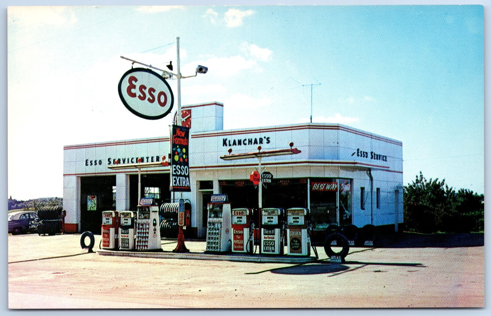 VINTAGE GAS STATION KLANCHAR\'S ESSO SERVICE LINCOLN HIGHWAY RT 30 IRWIN PA VINTAGE GAS STATION KLANCHAR\'S ESSO SERVICE LINCOLN HIGHWAY RT 30 IRWIN PA