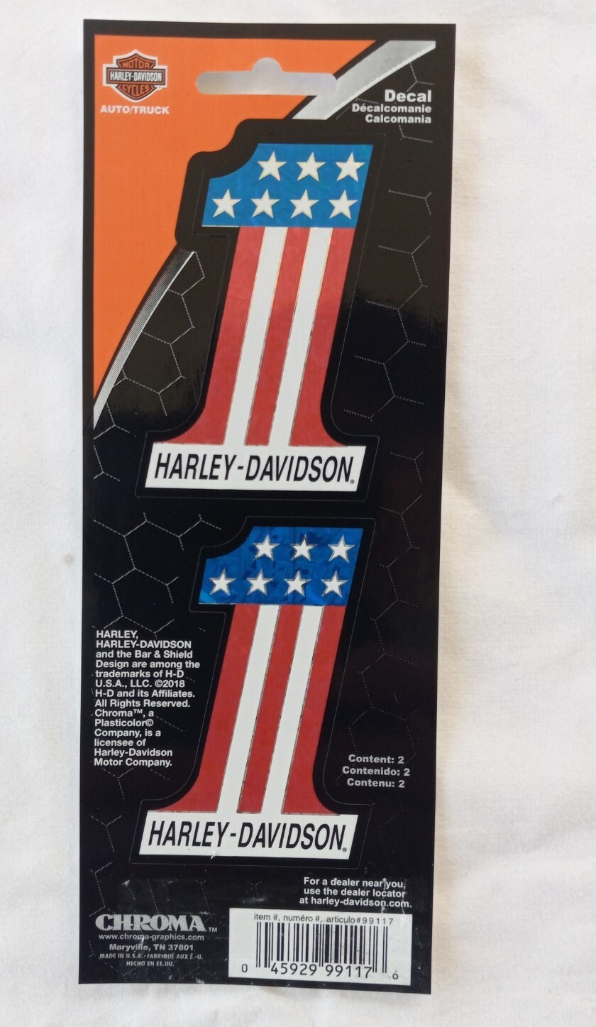 Harley Davidson Old School  AMF #1 Decals/Sticker Set 2pcs Official Harley