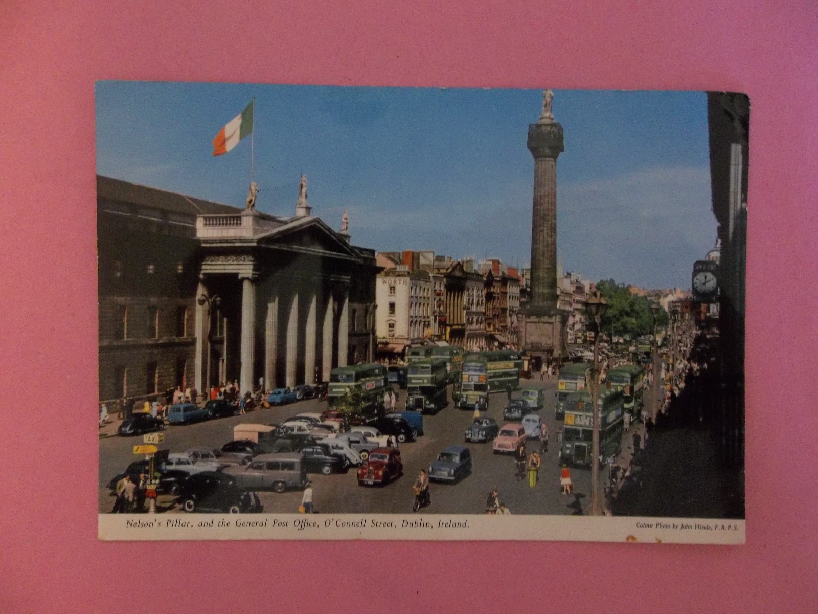 1960s Dublin Ireland Postcard O\'Connell Street & Nelson Pillar Vintage Postcard