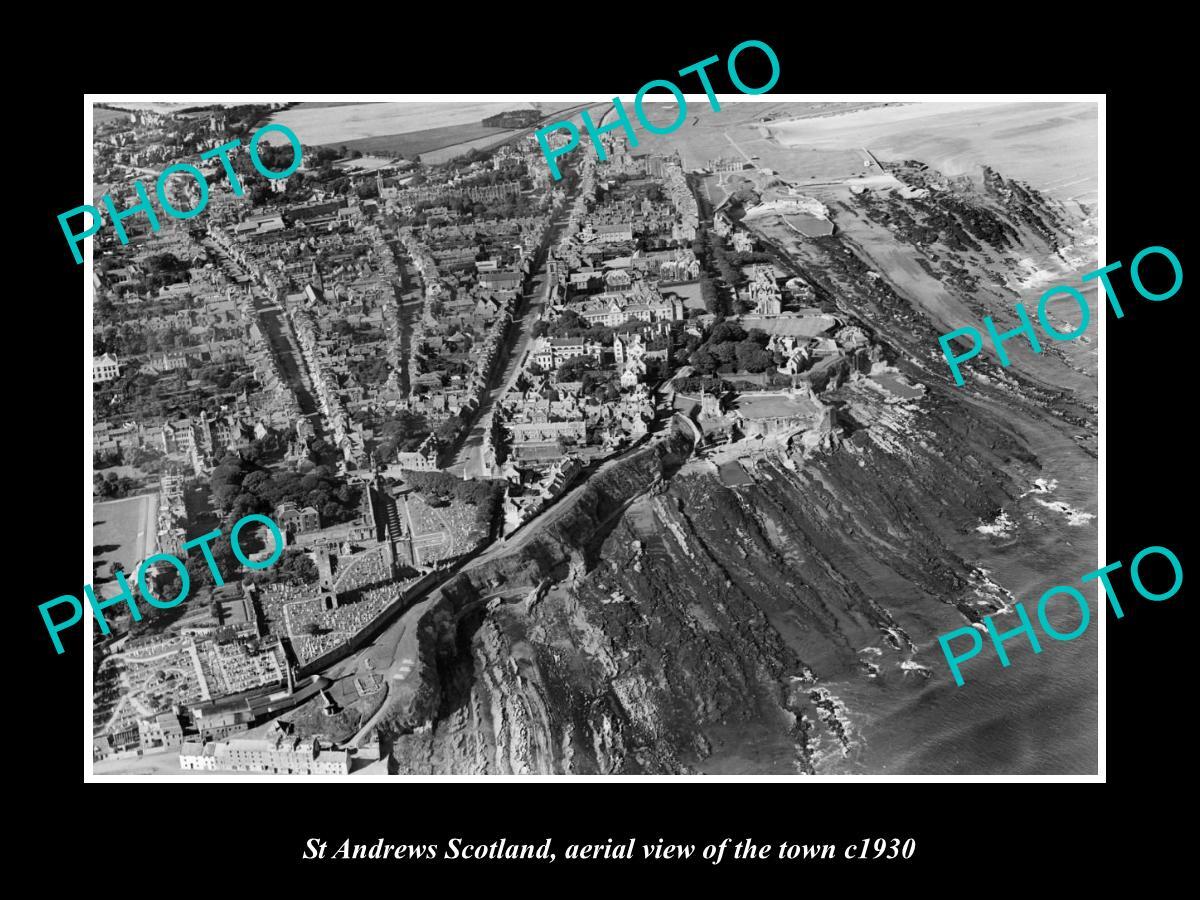 OLD LARGE HISTORIC PHOTO OF ST ANDREWS SCOTLAND AERIAL VIEW OF THE TOWN c1930 1 OLD LARGE HISTORIC PHOTO OF ST ANDREWS SCOTLAND AERIAL VIEW OF THE TOWN c1930 1