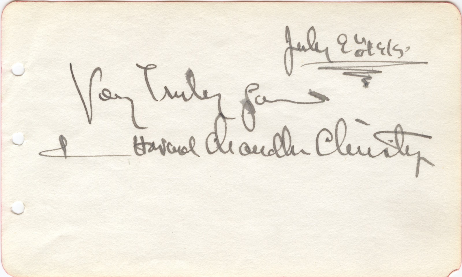 Collier's Artist Howard Chandler Christy Signed 3x5 Autograph Page VTG Un Cut Collier's Artist Howard Chandler Christy Signed 3x5 Autograph Page VTG Un Cut