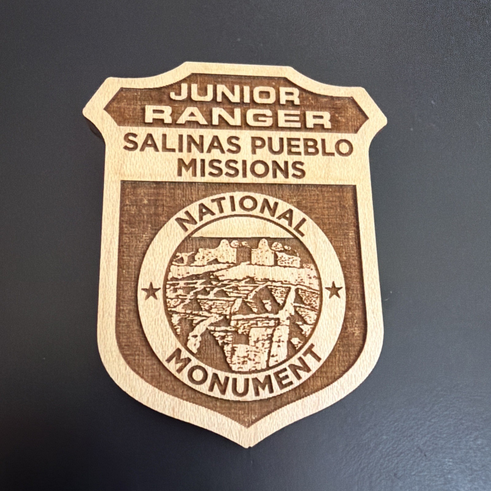 Junior Park Ranger Badge: Salinas Pueblo Mission National Monument Wooden