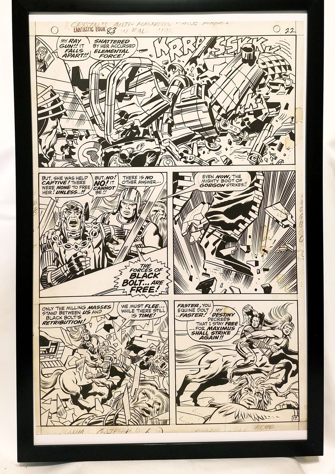 Fantastic Four #83 pg. 17 by Jack Kirby 11x17 FRAMED Original Art Poster Marvel 