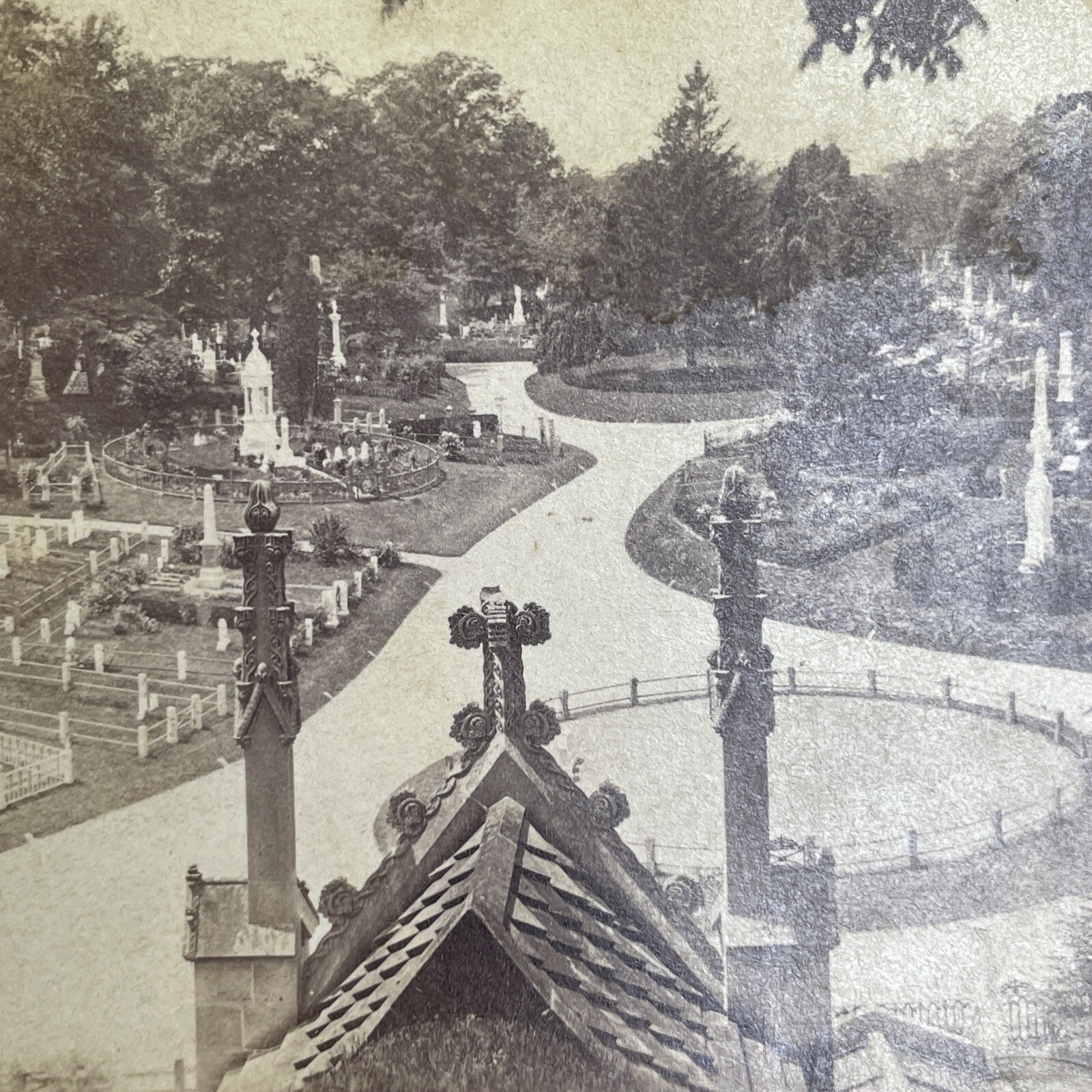 Greenwood Cemetery Stereoview E. & H. T. Anthony & Co. 1880s Brooklyn New York