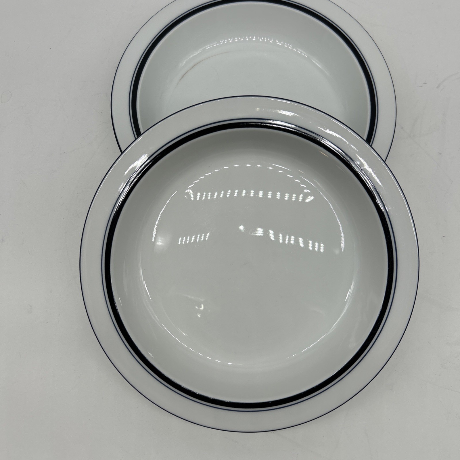 Dansk Christianshavn Bistro White Blue Rimmed Soup Salad Bowl 8\