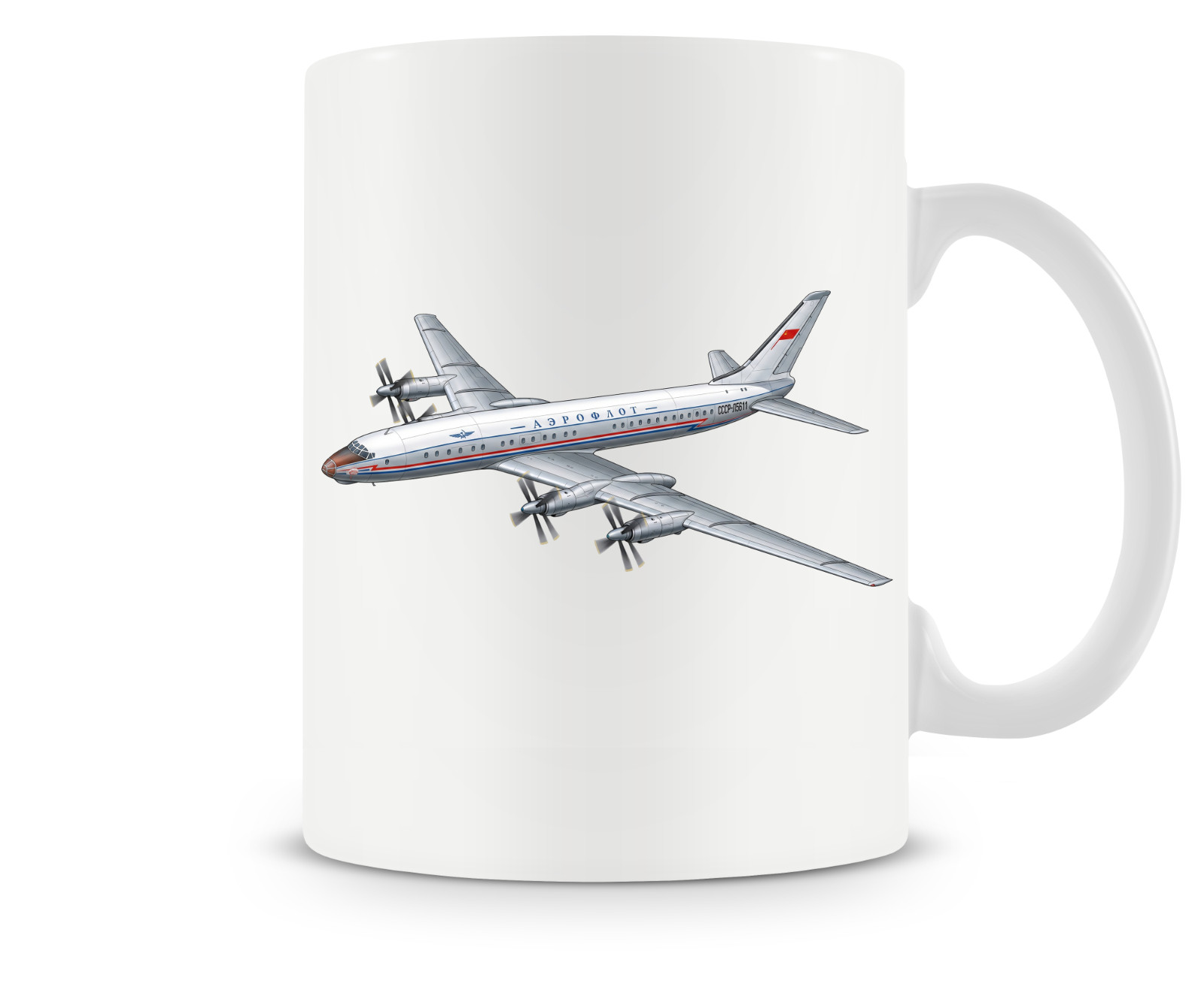 Aeroflot Tupolev Tu-114 Ceramic Coffee Mug - 15oz. Aeroflot Tupolev Tu-114 Ceramic Coffee Mug - 15oz.