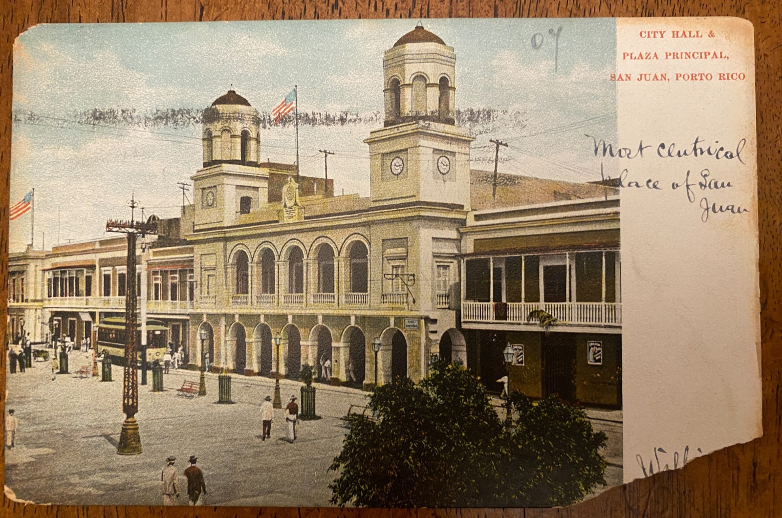 Puerto Rico, 1906, ALCALDIA SAN JUAN, Postcard, SAN JUAN to PA, corner tear