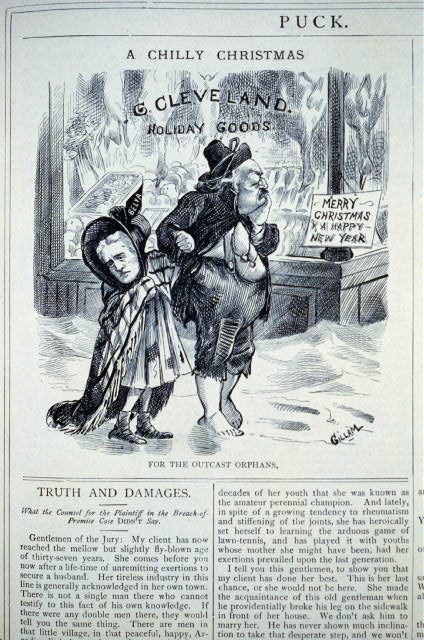 Belva Lockwood Benjamin Butler 1884 Puck Christmas Orphans Cartoon Snow