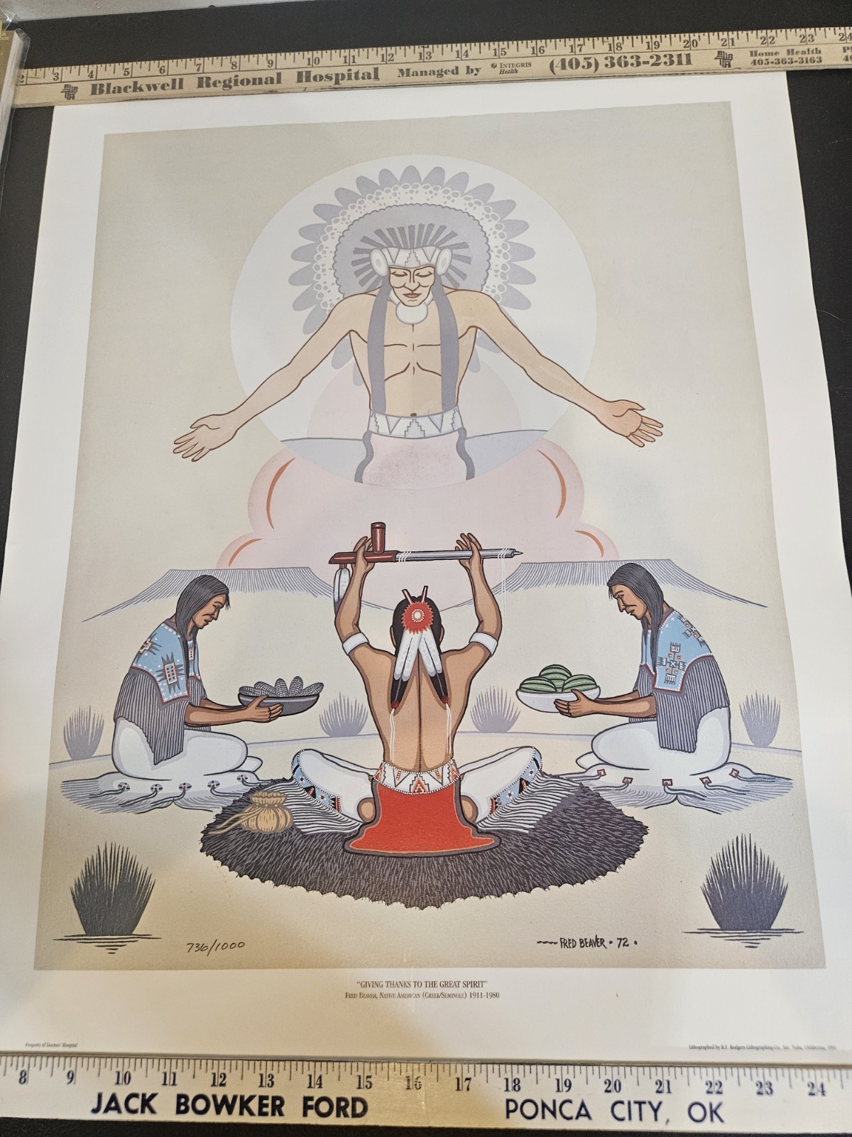 Native American Artist Fred Beaver Numbered Litho