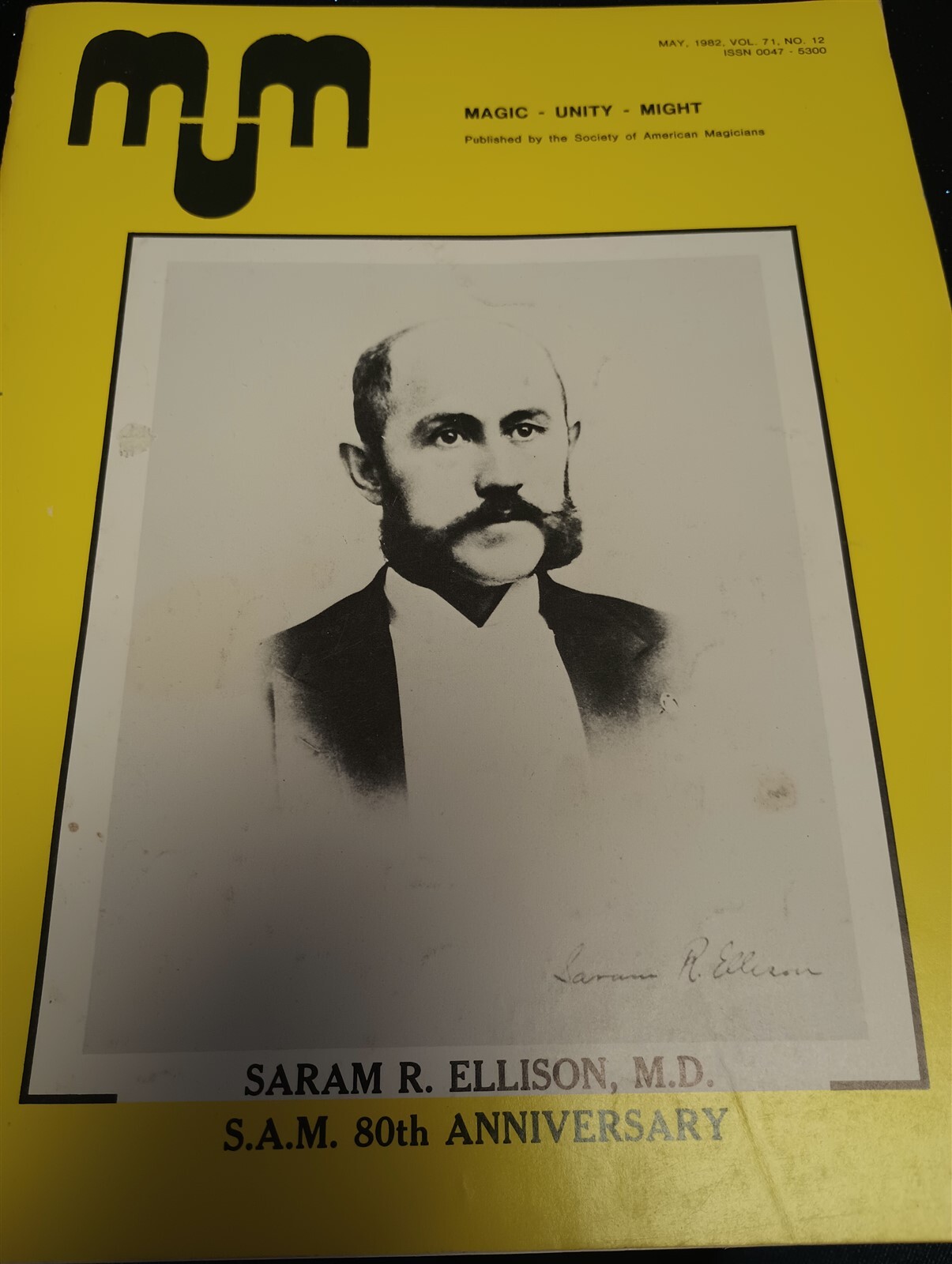 Saram R. Ellison M.D. MUM Society of American Magicians Magazine Issue 1982