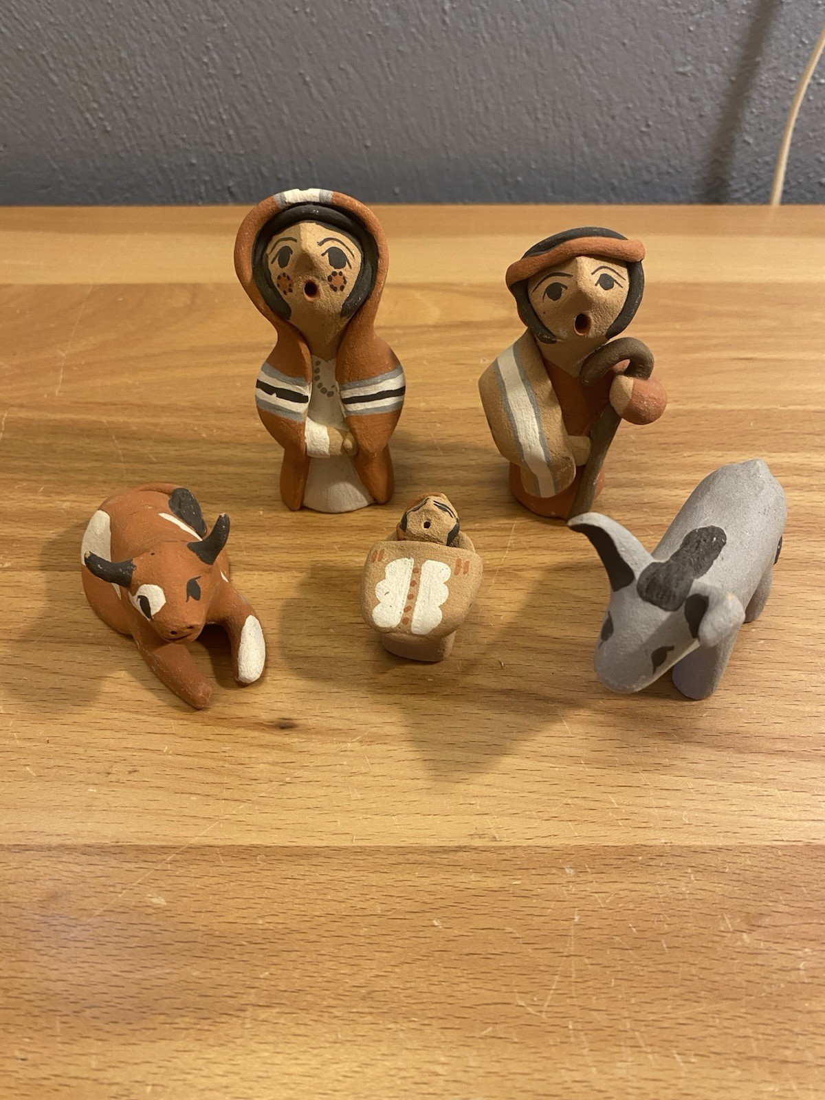 Jemez Pueblo Handmade Storyteller Clay 5 Piece Nativity Set Chrislyn Fragua