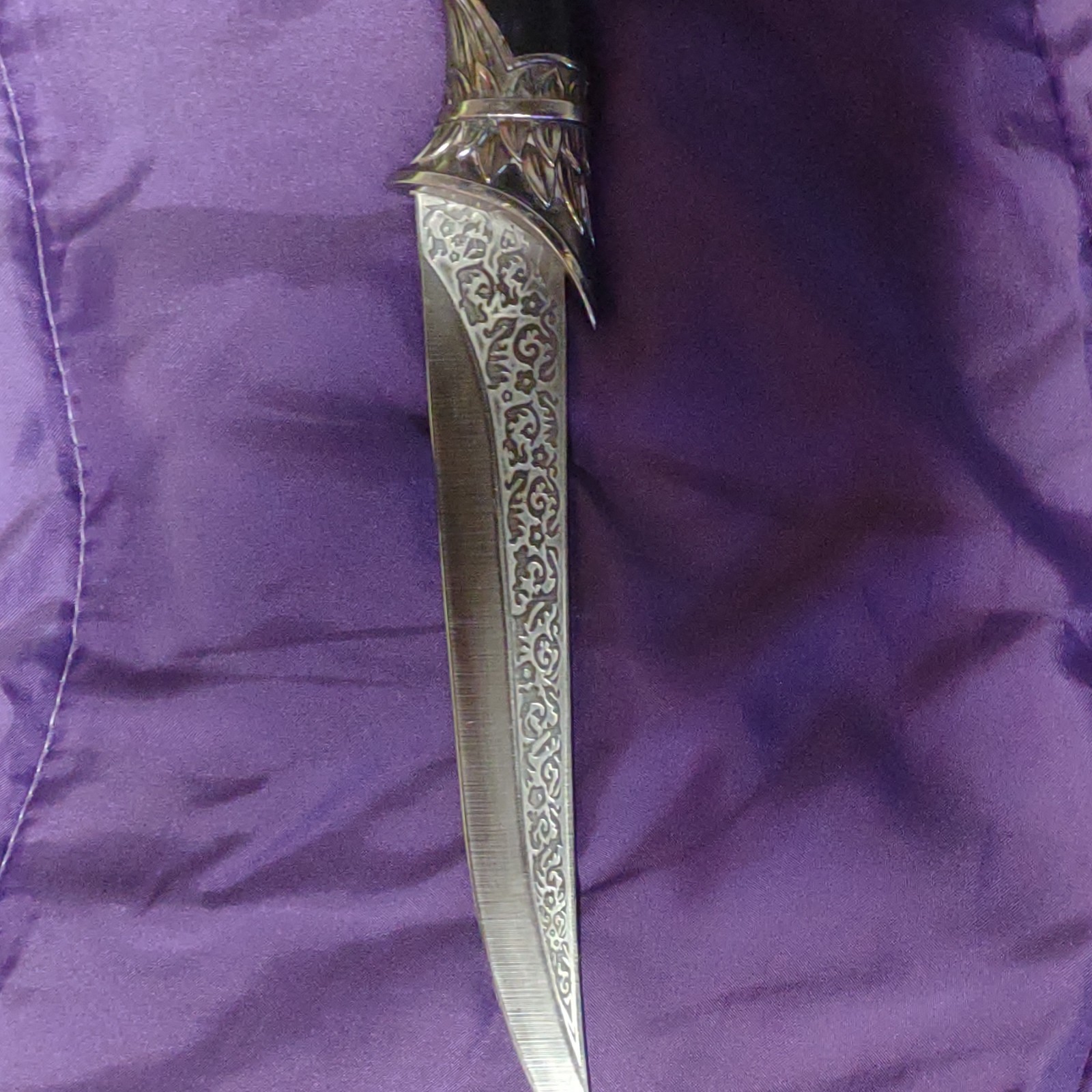 Ornate Steel Dirk Dagger with Eagle Motif Metal Wood Handle Decorative Blade