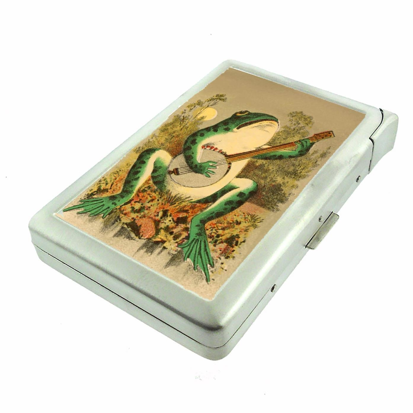 Vintage Banjo Frog Cigarette Case with lighter ID Holder Wallet