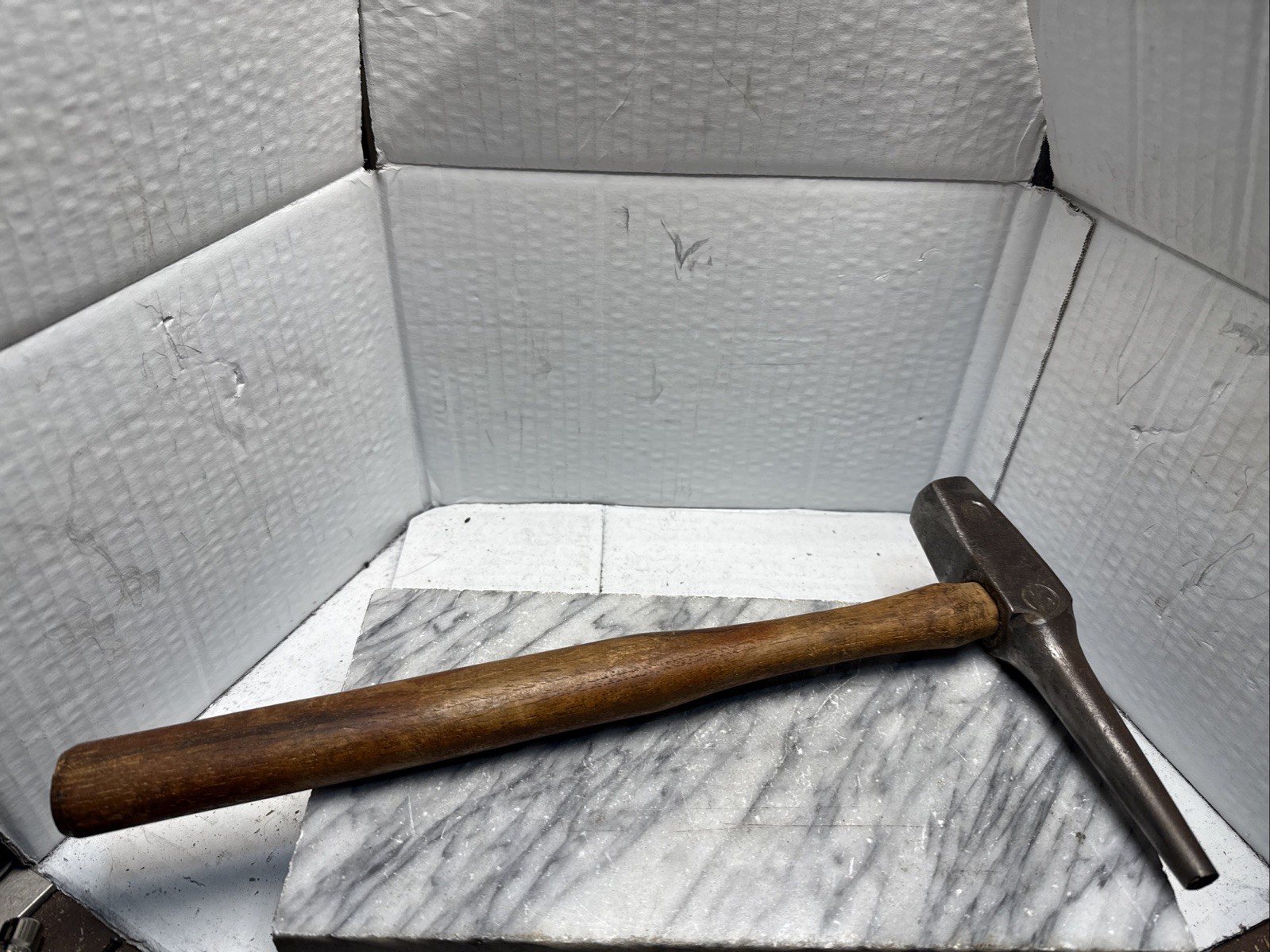 Vintage/Antique Atha Blacksmith's Tapered Drift Punch Hammer Wooden Handle 15”