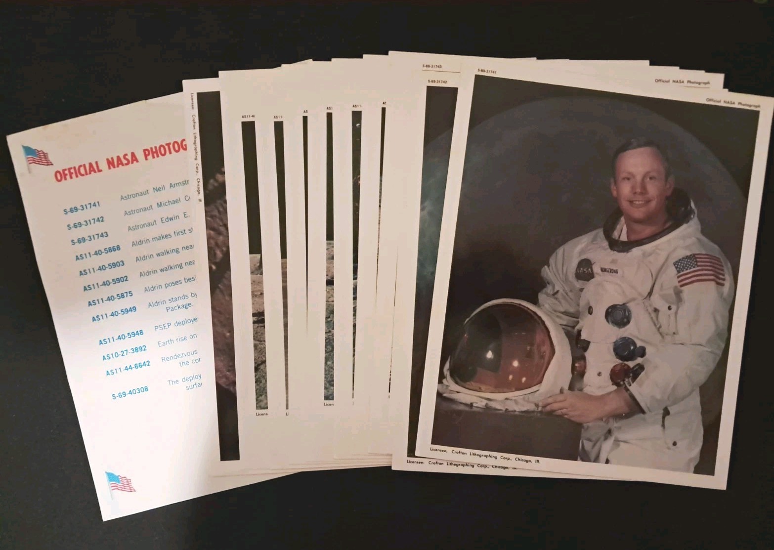 Official Nasa Apollo Photograph Fact Sheet 9 Prints Aldrin & Armstrong Official Nasa Apollo Photograph Fact Sheet 9 Prints Aldrin & Armstrong