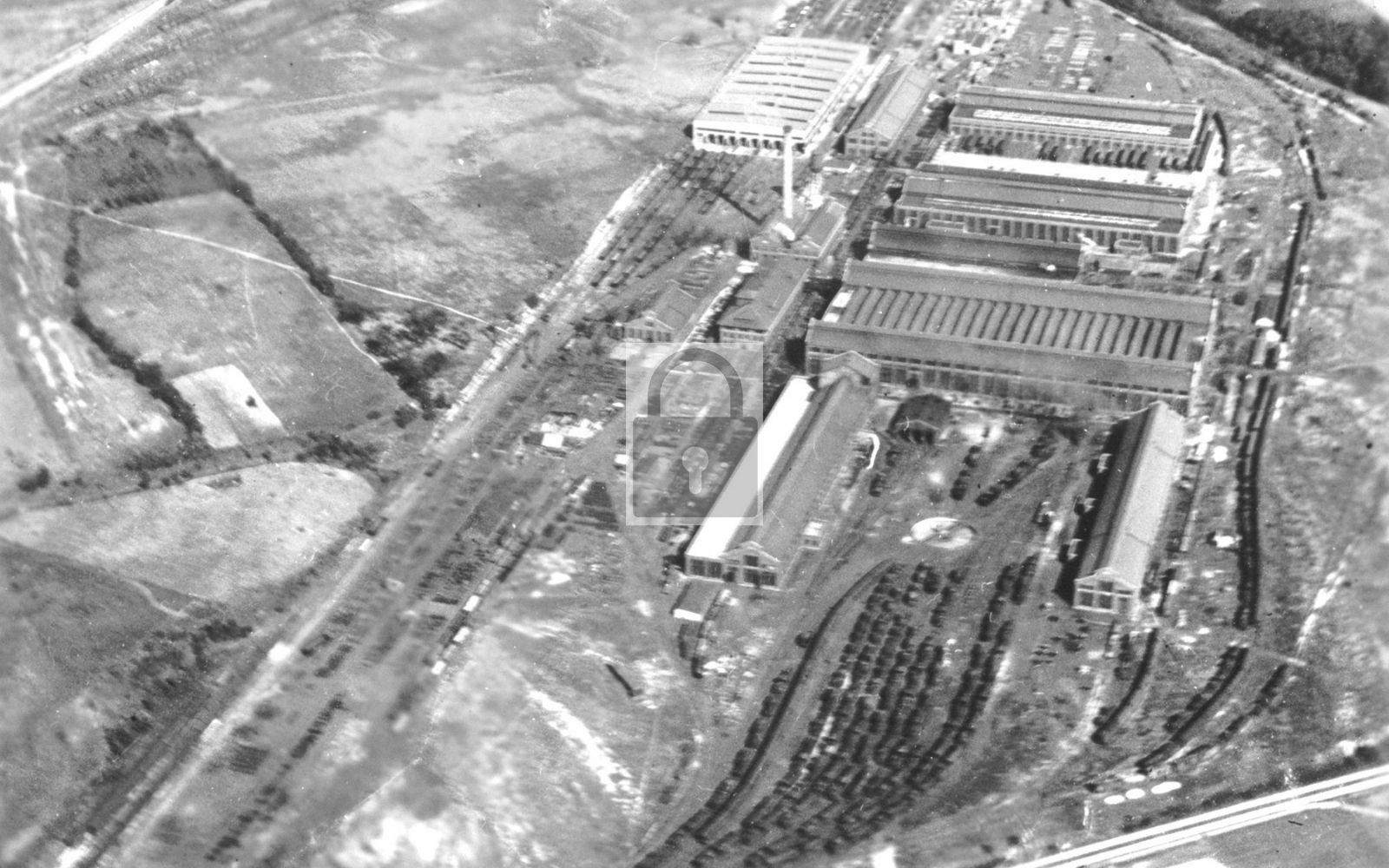 1923 Aerial View Big Four Railroad Shops Beech Grove Indiana IN - Reprint