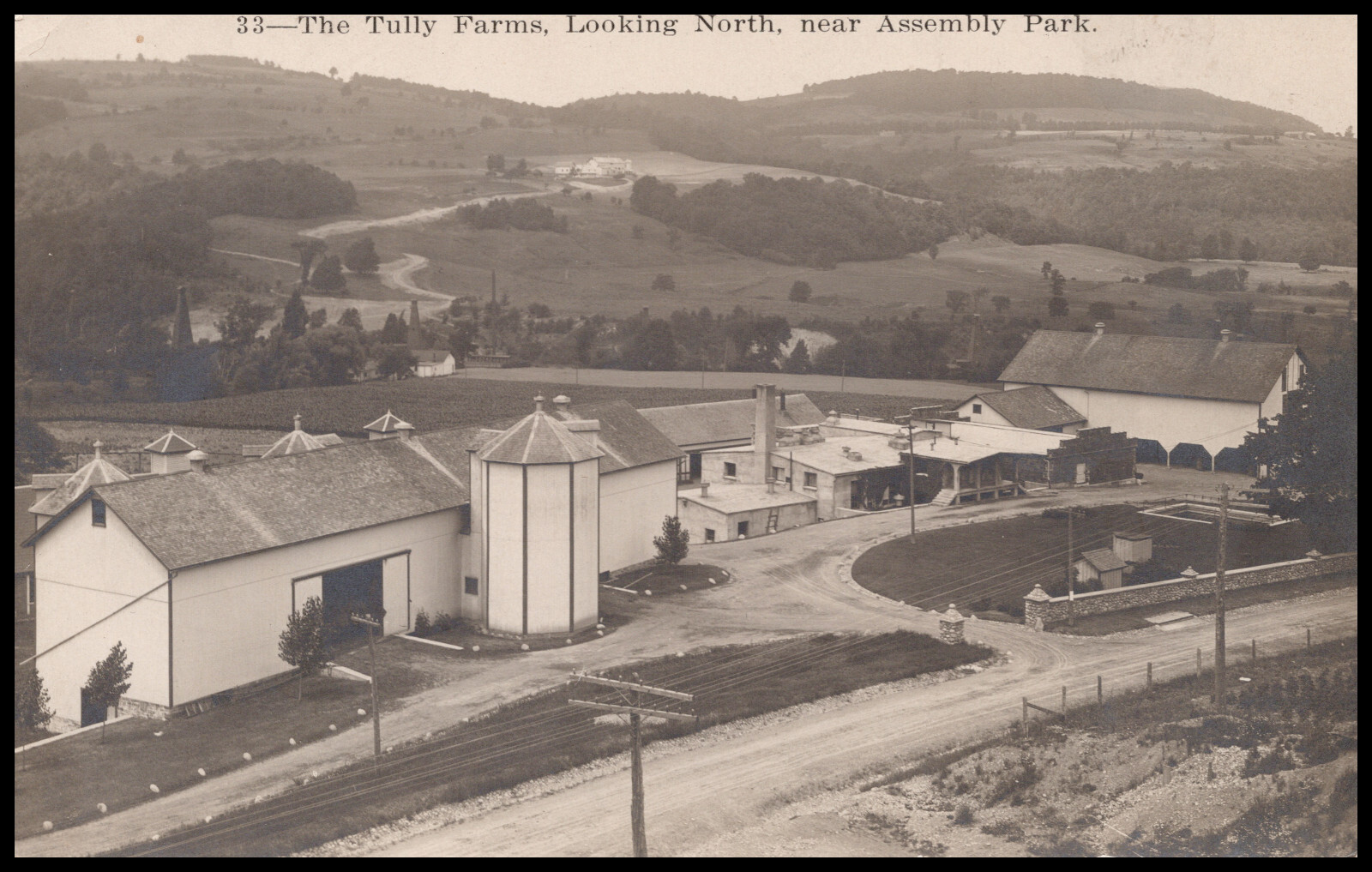 Tully, New York Tully Farms, Assembly Pk Purple Cancel, Real Photo Postcard RPPC