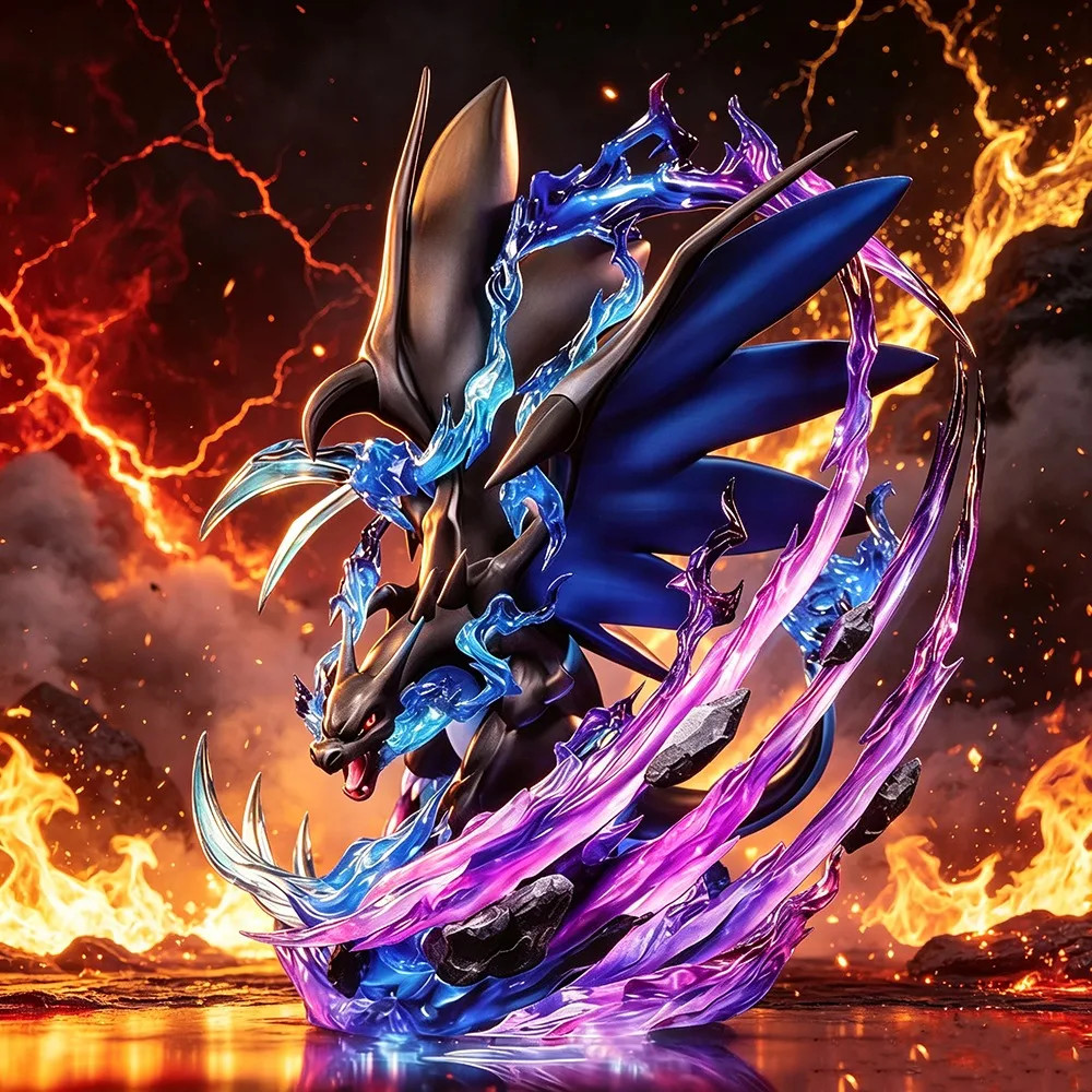 24Cm/9.44In Anime Pokemon Figure Charizard X Action Figures Pvc Statue Desktop