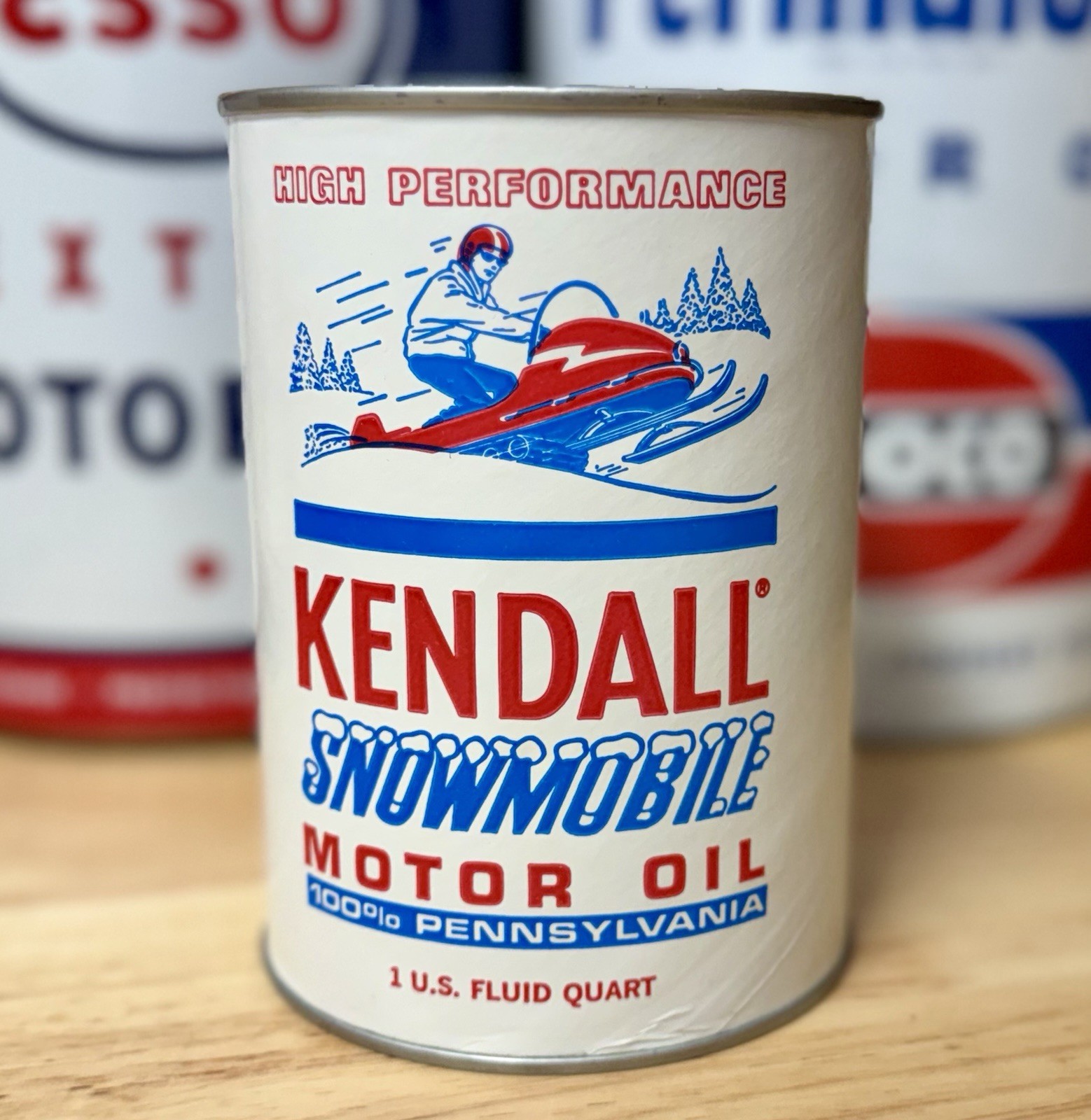 Rare Vintage NOS Kendall Snowmobile Motor Oil Can Quart FULL