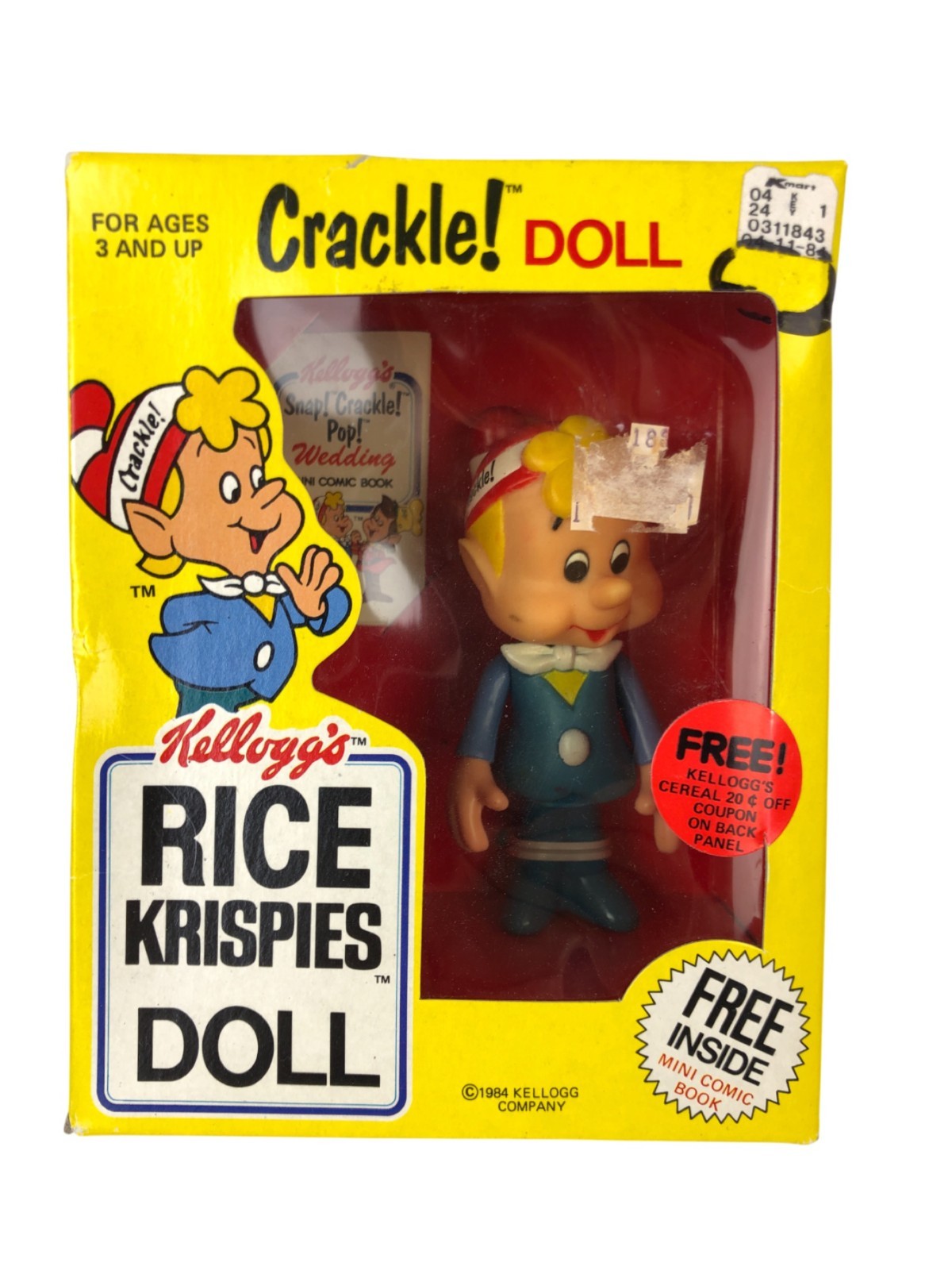 NRFB Kellogg\'s 1984 Vinyl CRACKLE Doll Rice Krispies Brand New in Box Hong Kong