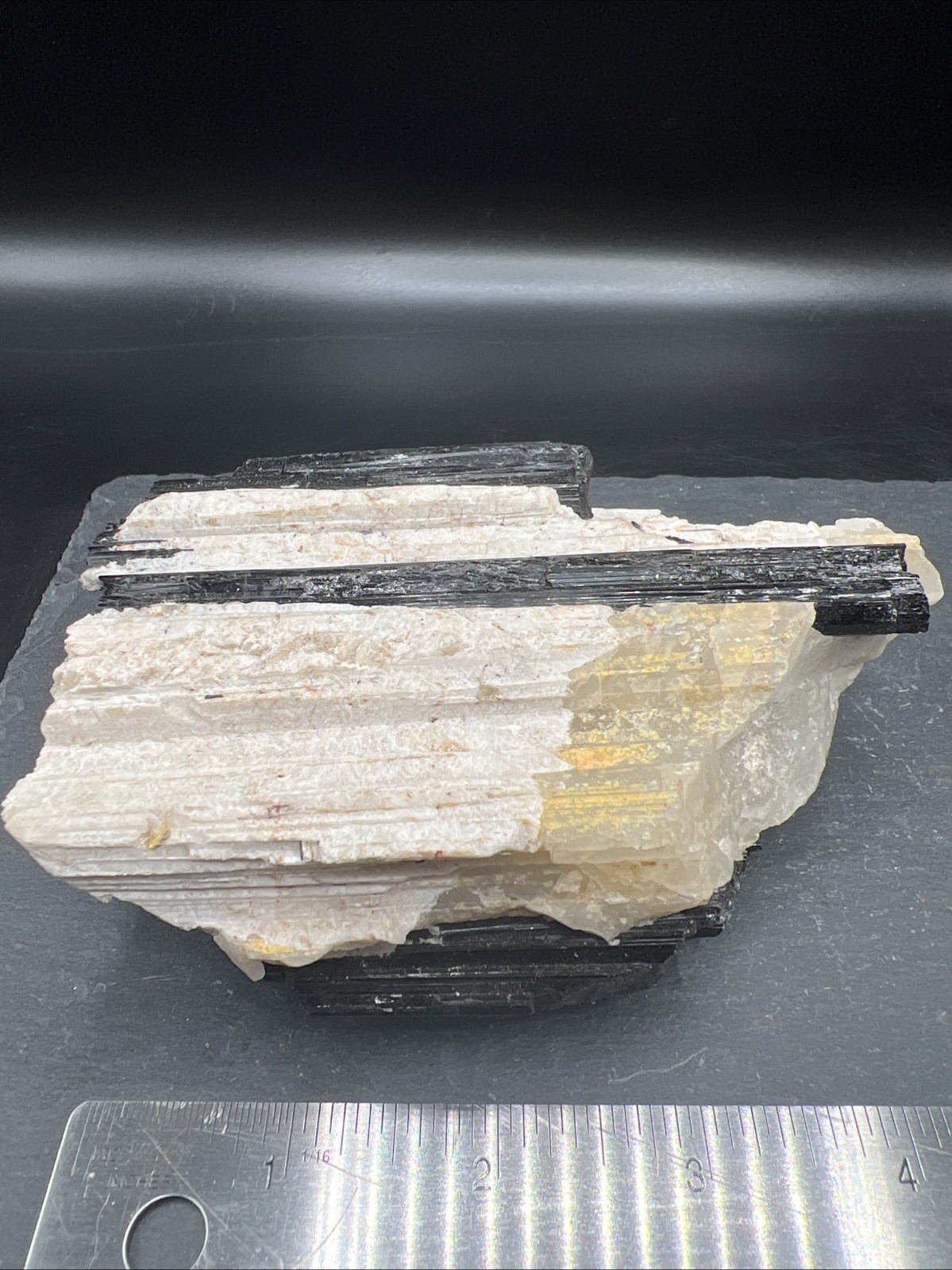 1.5Lb Raw Black Tourmaline in White Quartz Specimen Very Rare
