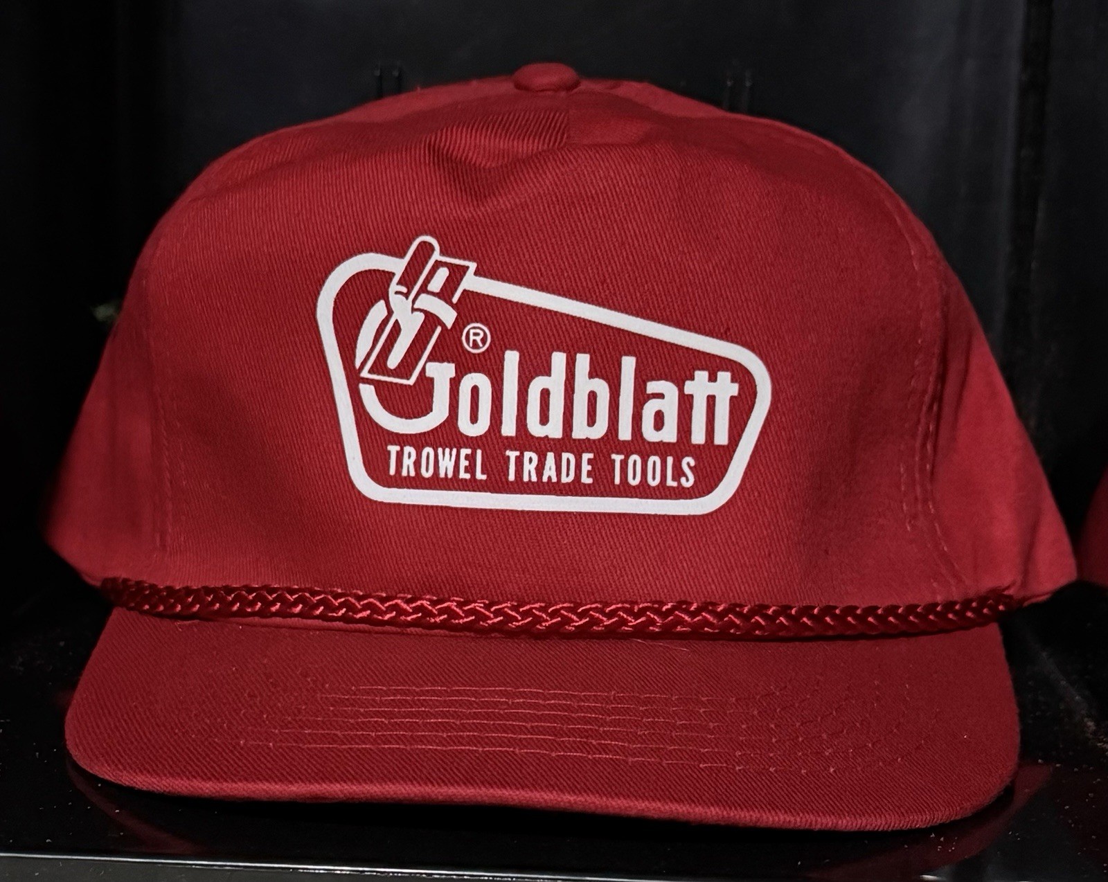 Vintage Goldblatt Trowel Trade Tools Red Rope Snapback Hat USA Workwear